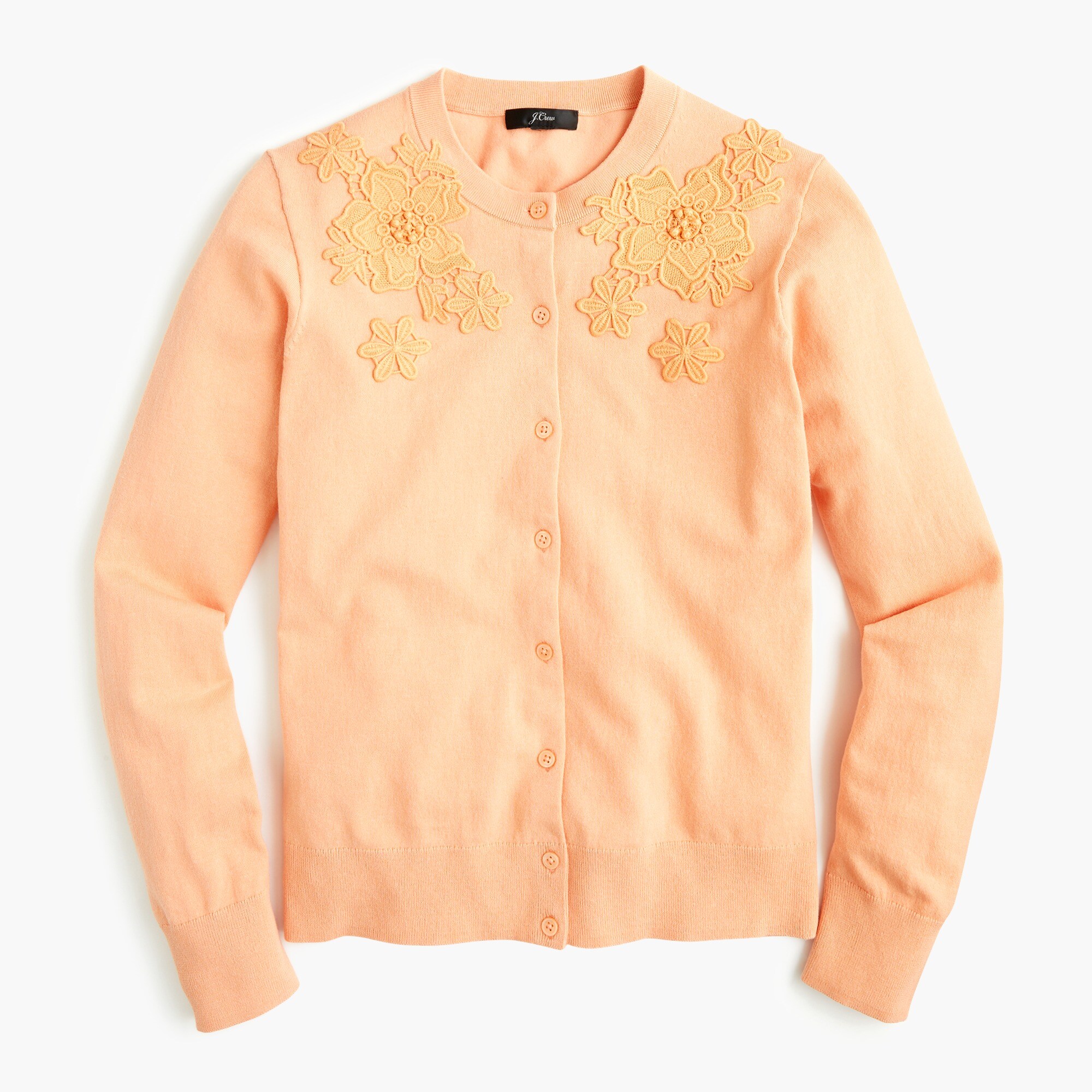 Jackie cardigan sweater with eyelet applique