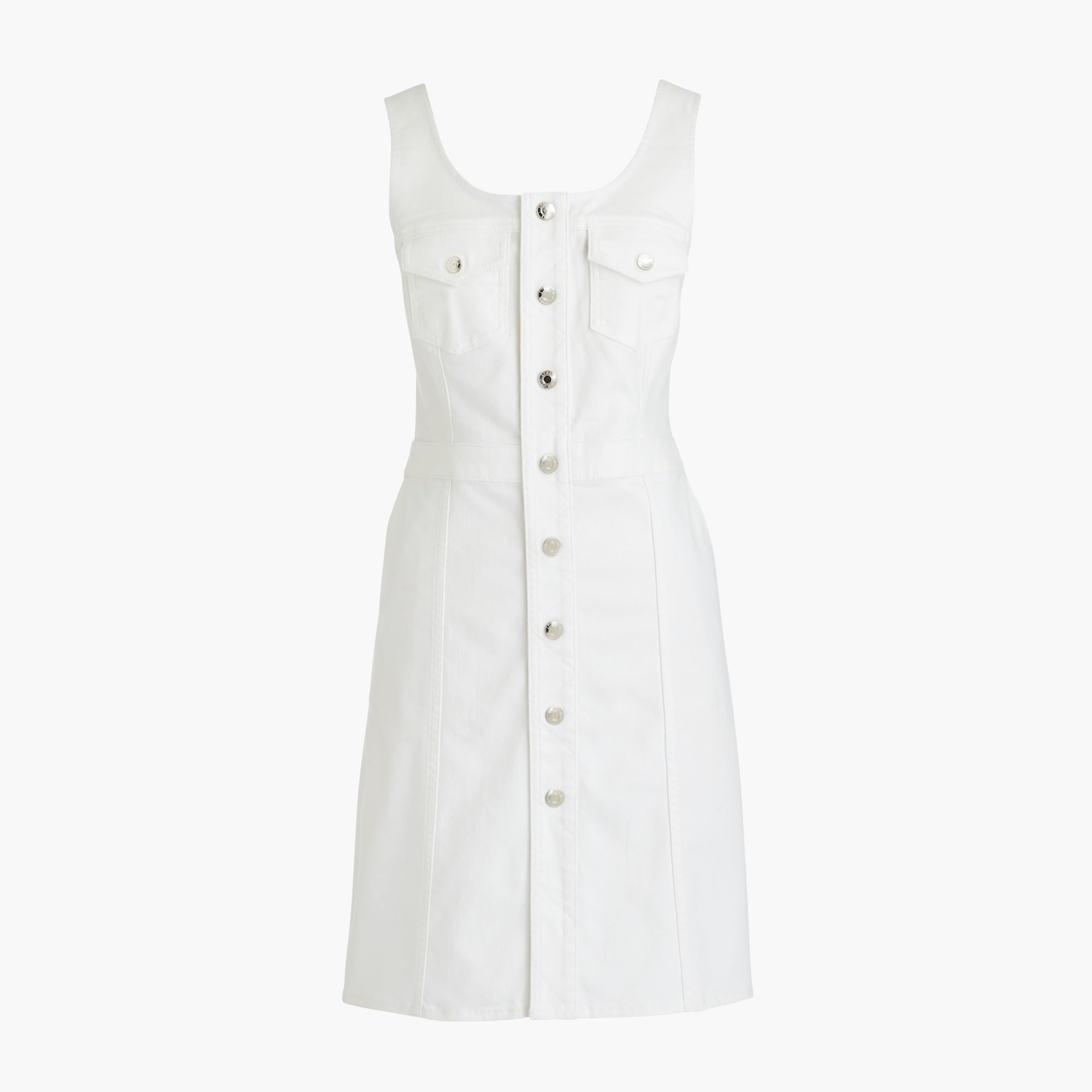 white denim button up dress