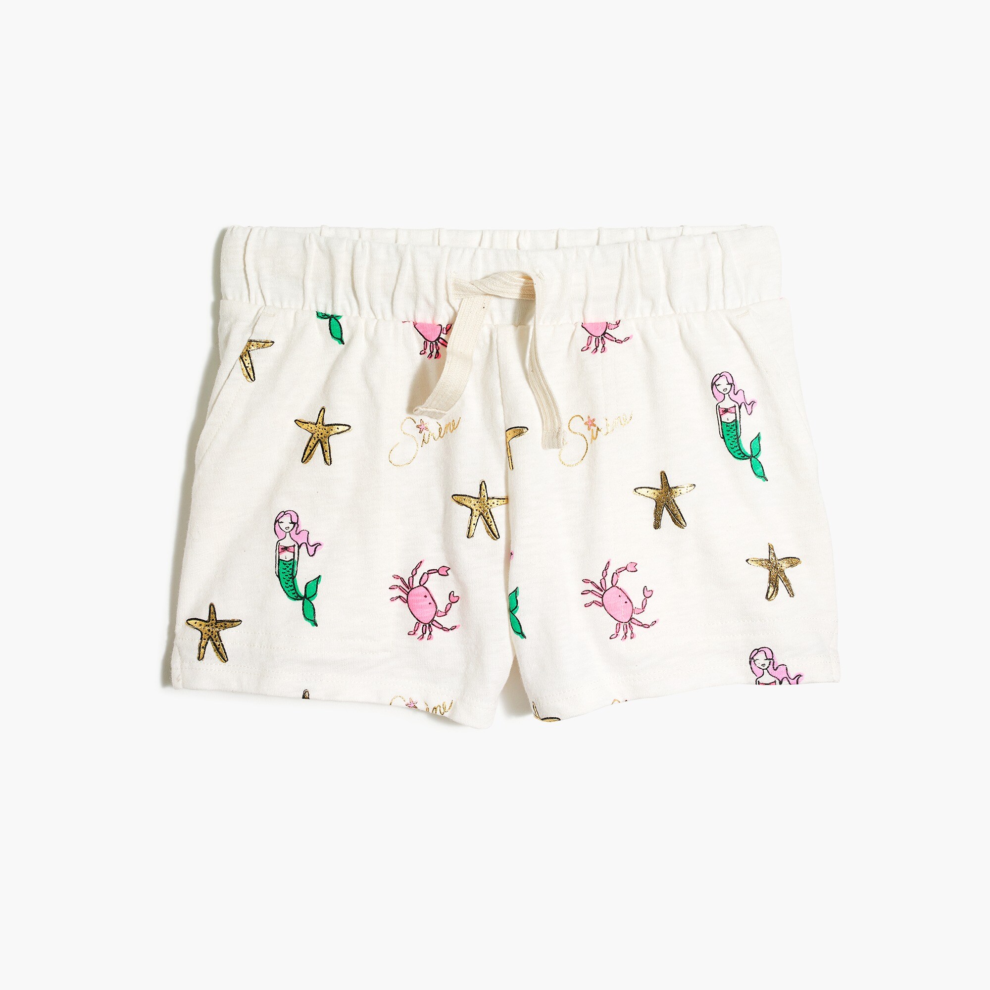 Girls' pull-on short in mermaid print