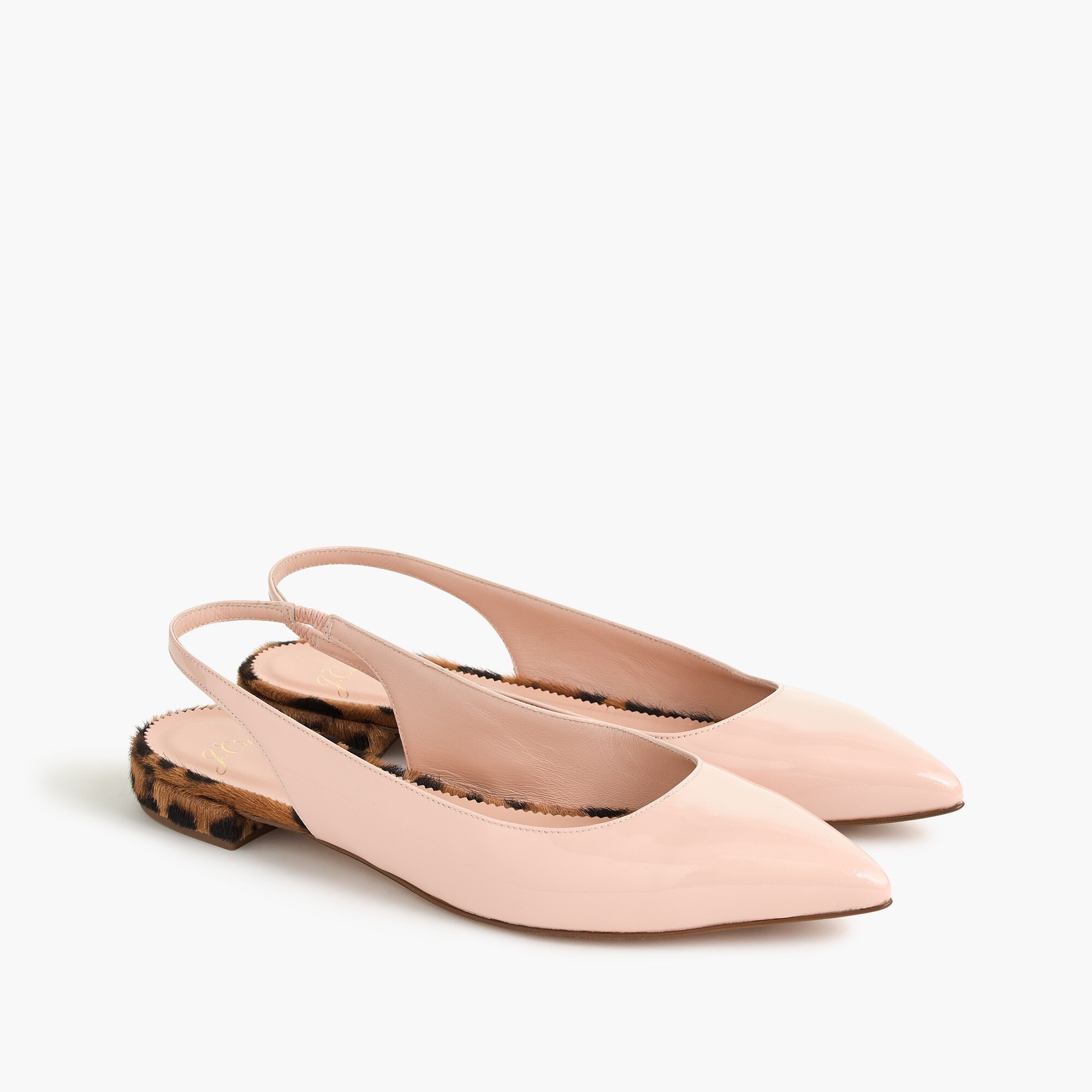 Pointed-toe slingbacks with leopard heel