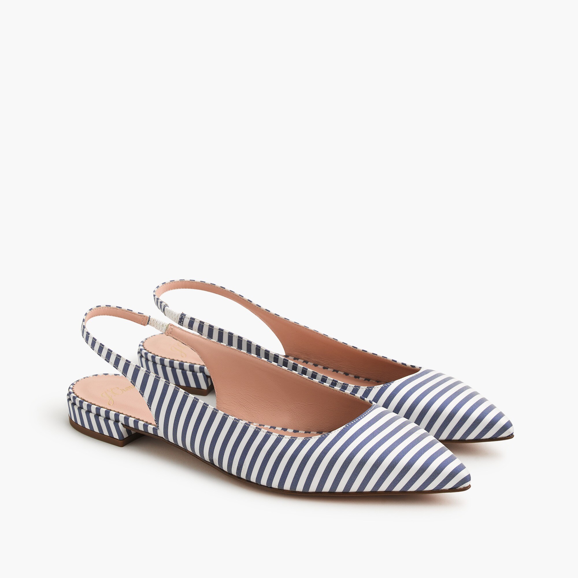 Pointed-toe slingback flats in stripe