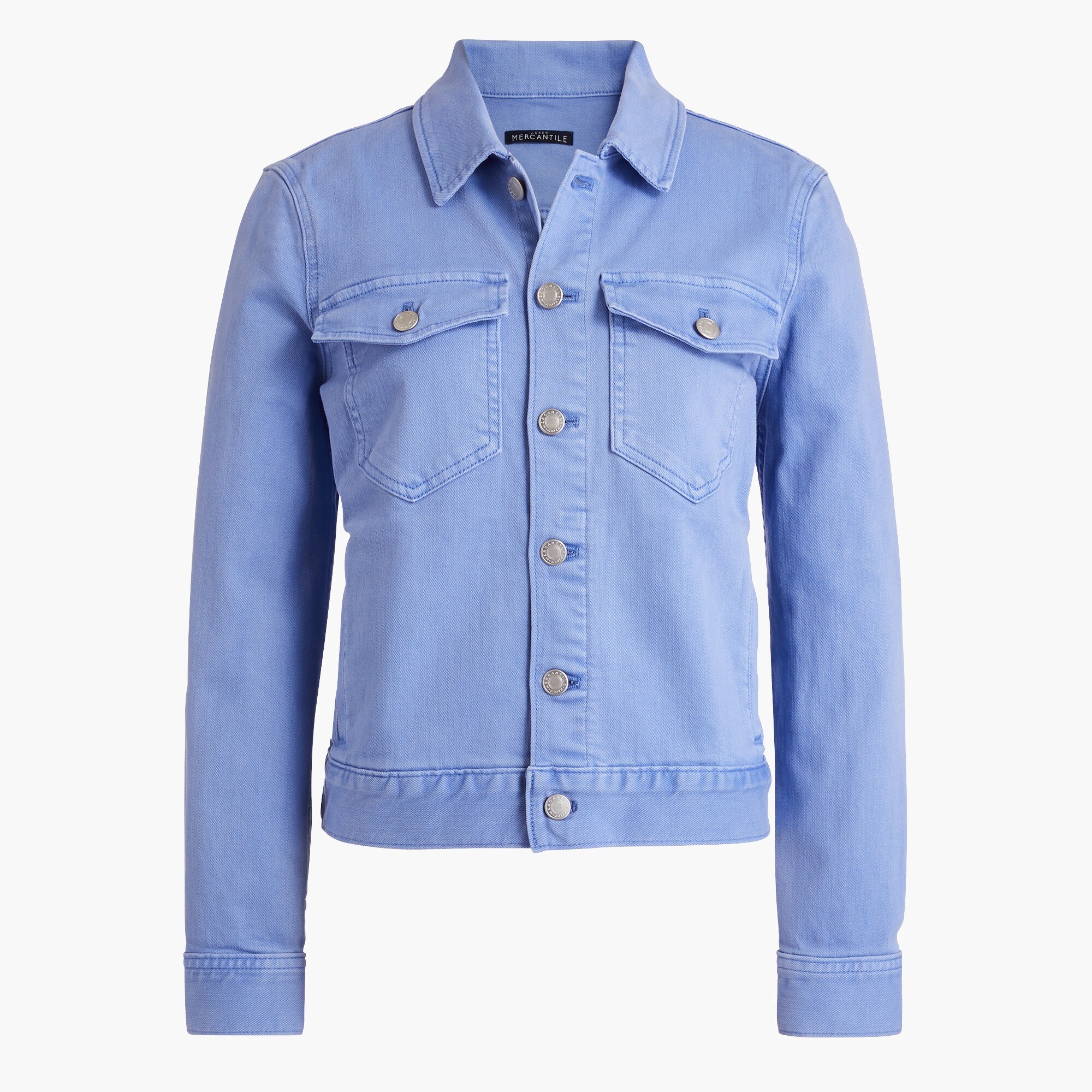 garment-dyed denim jacket for women