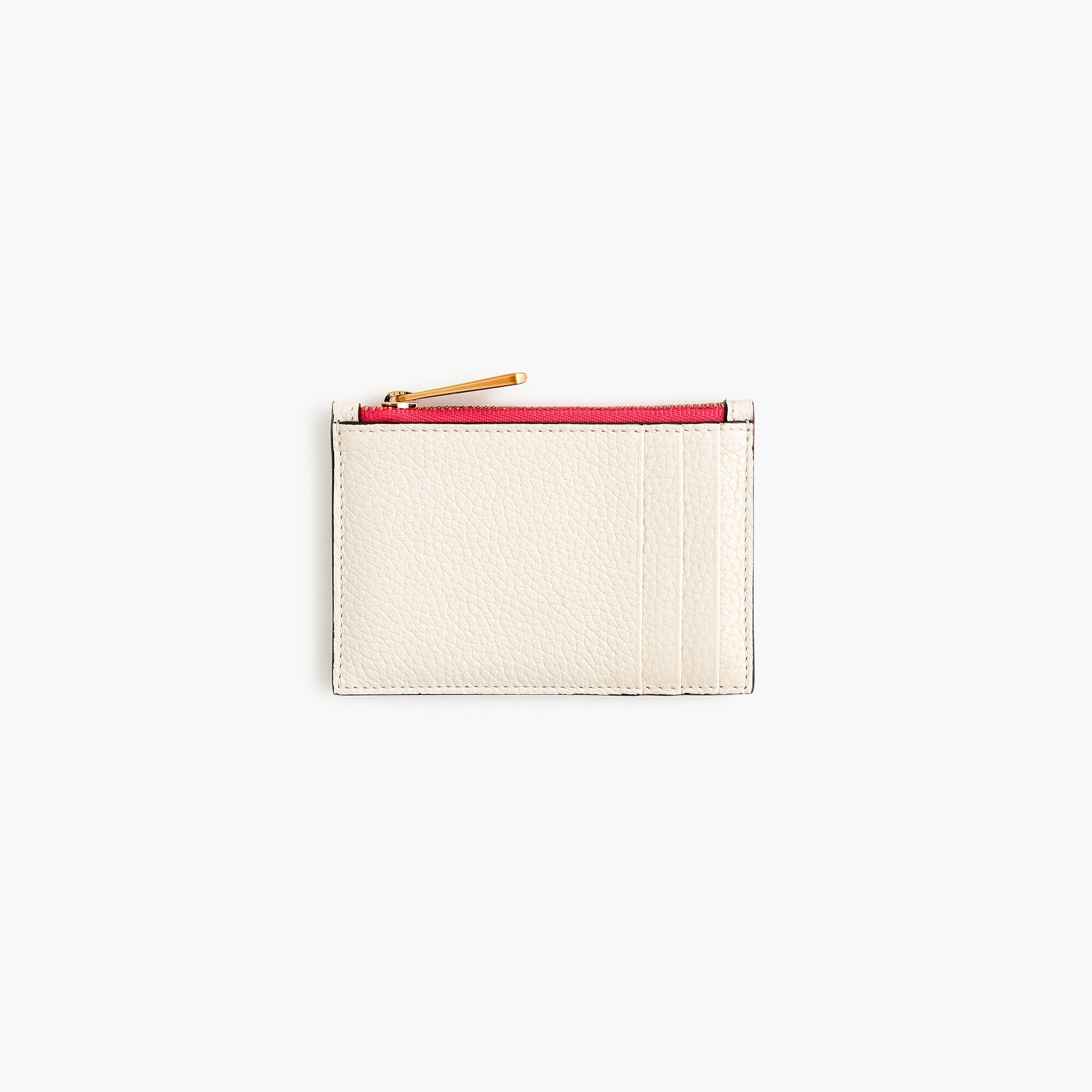womens Leather contrast zip card case