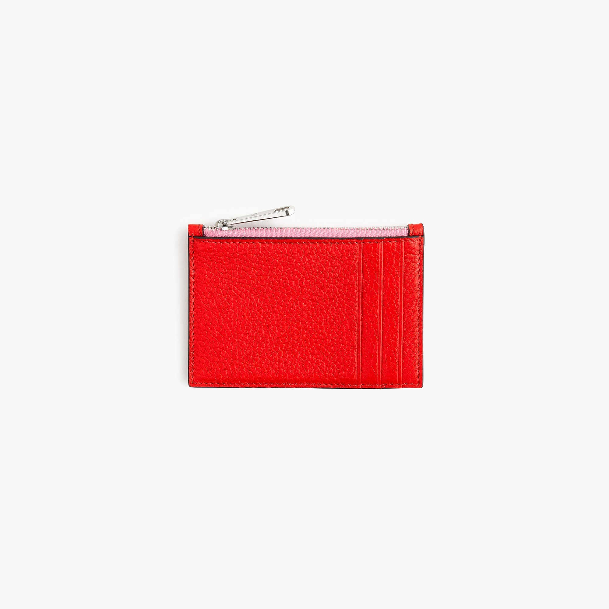 womens Leather contrast zip card case