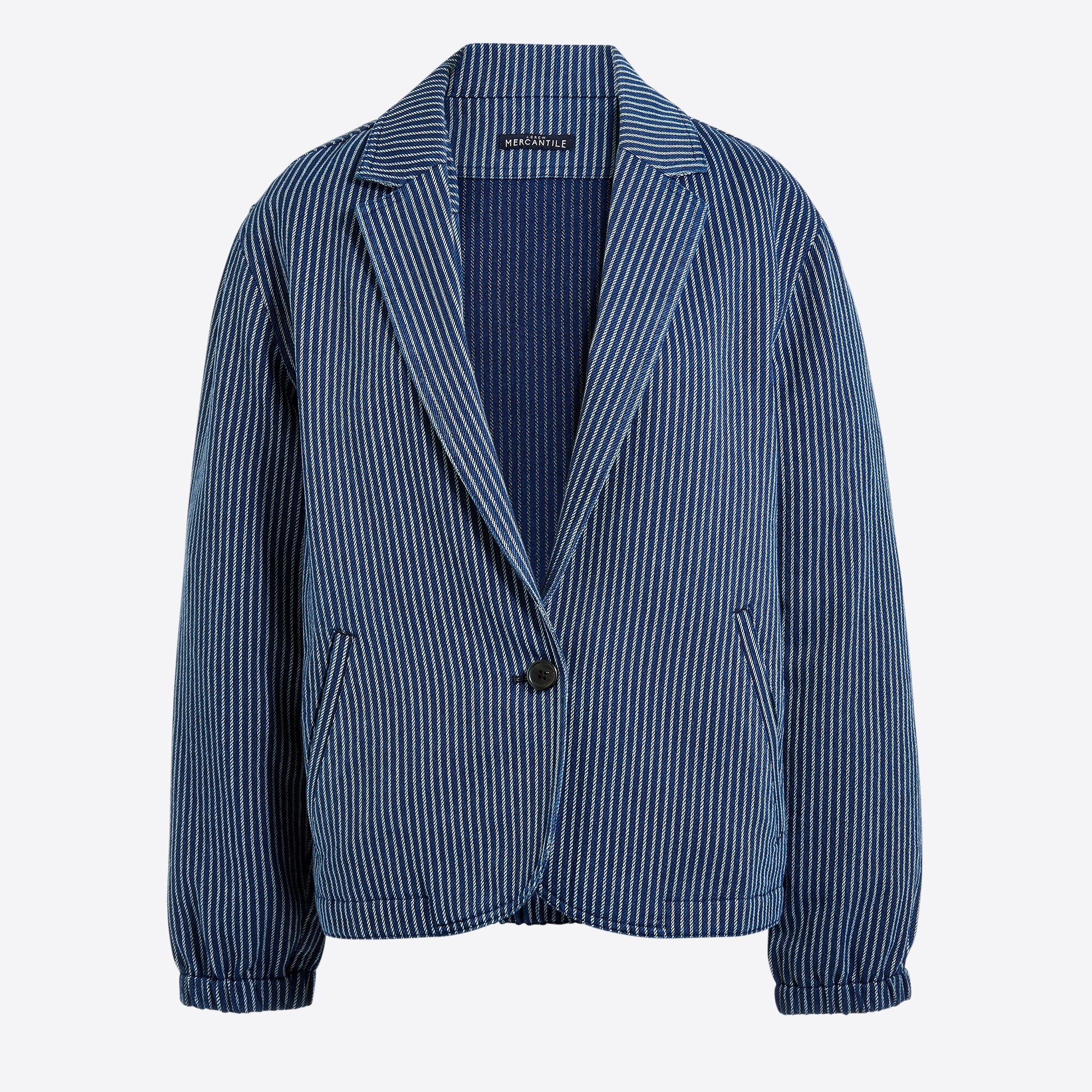 one-button striped jacket for women