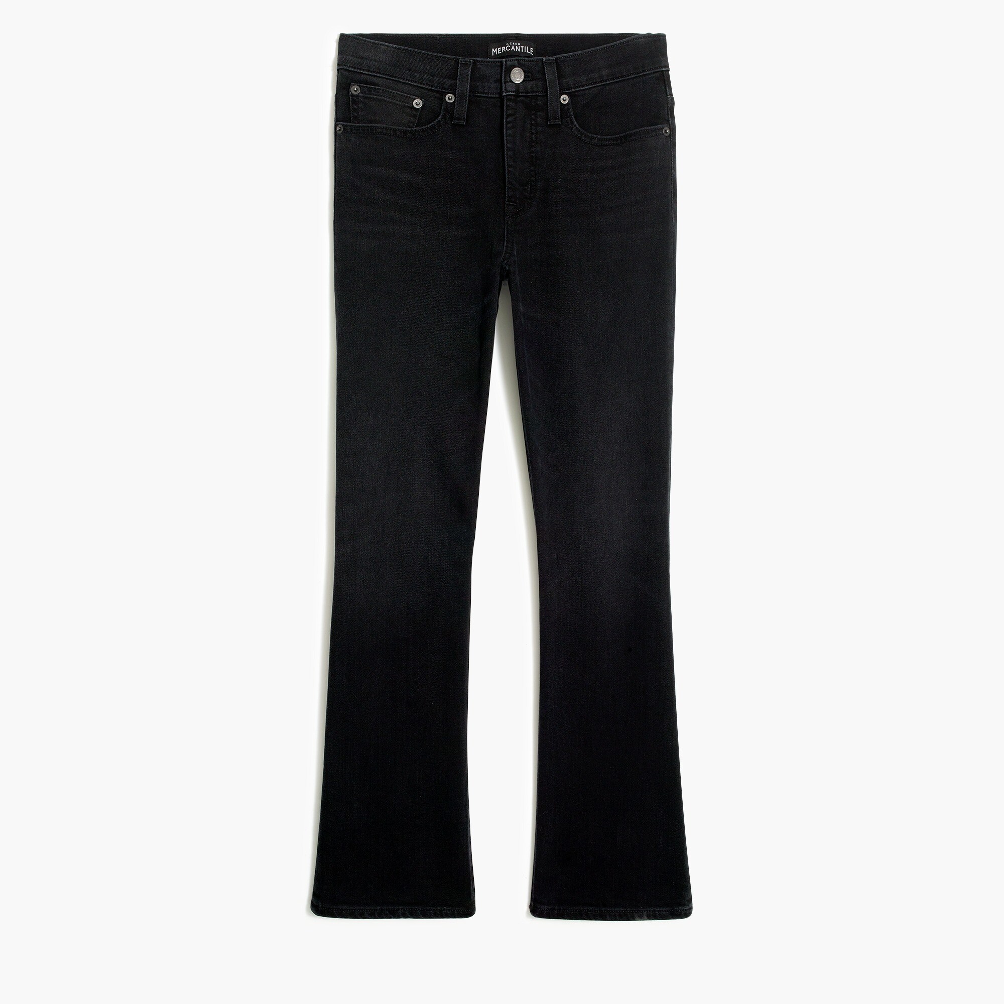 black flare crop jeans