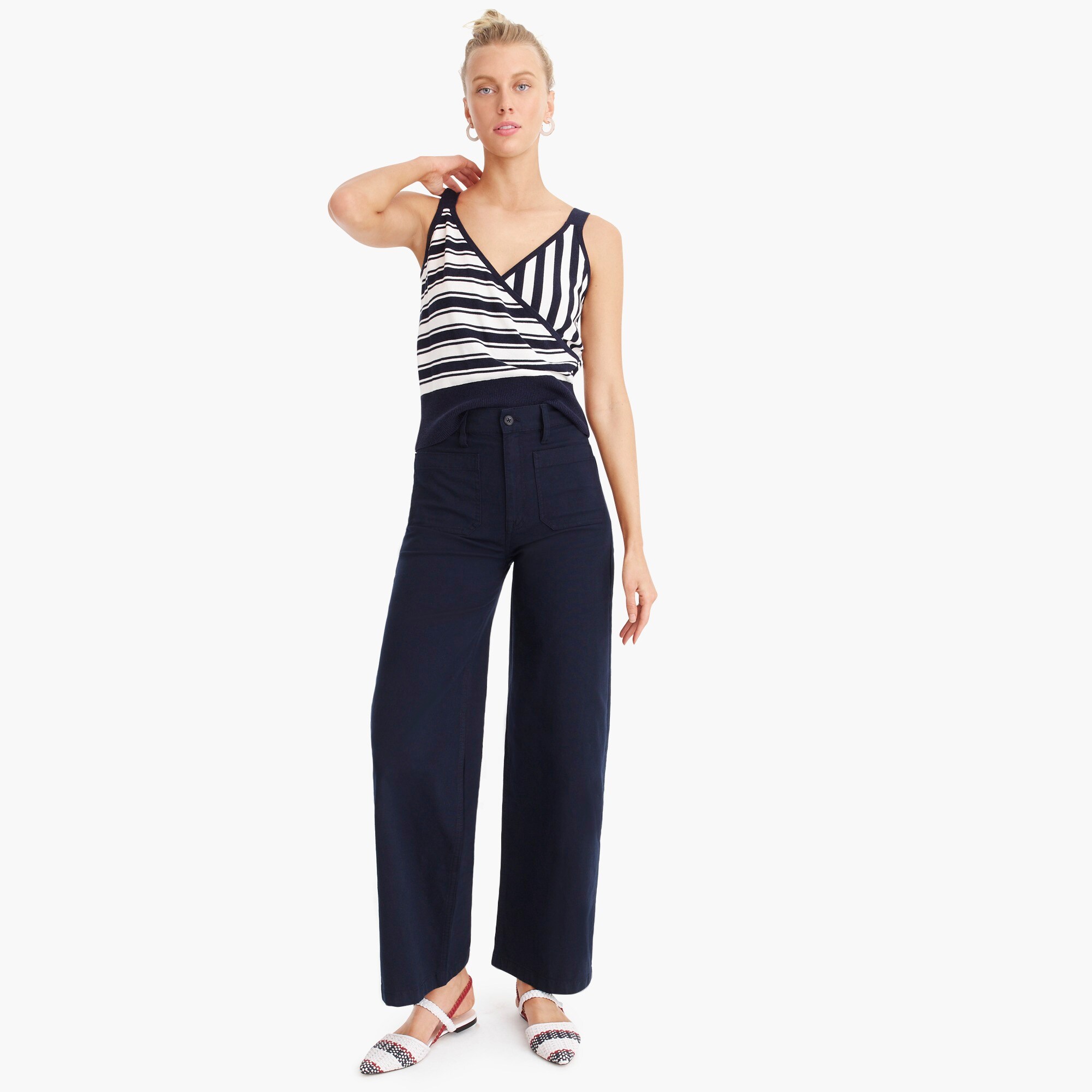woven flats with ankle strap