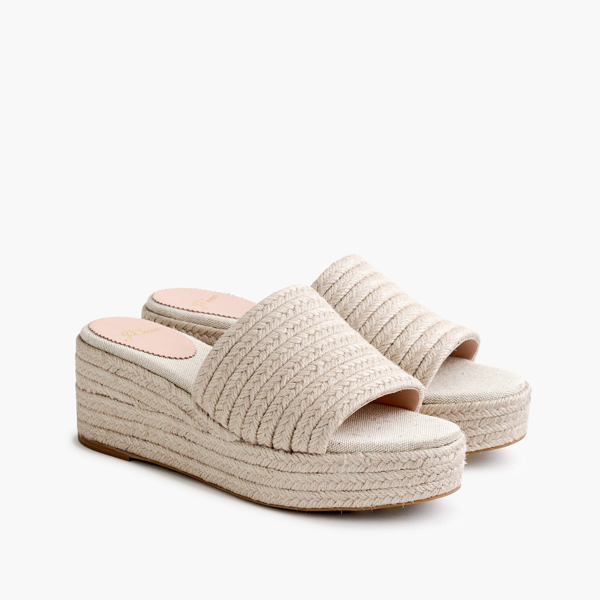 Espadrille platform slides