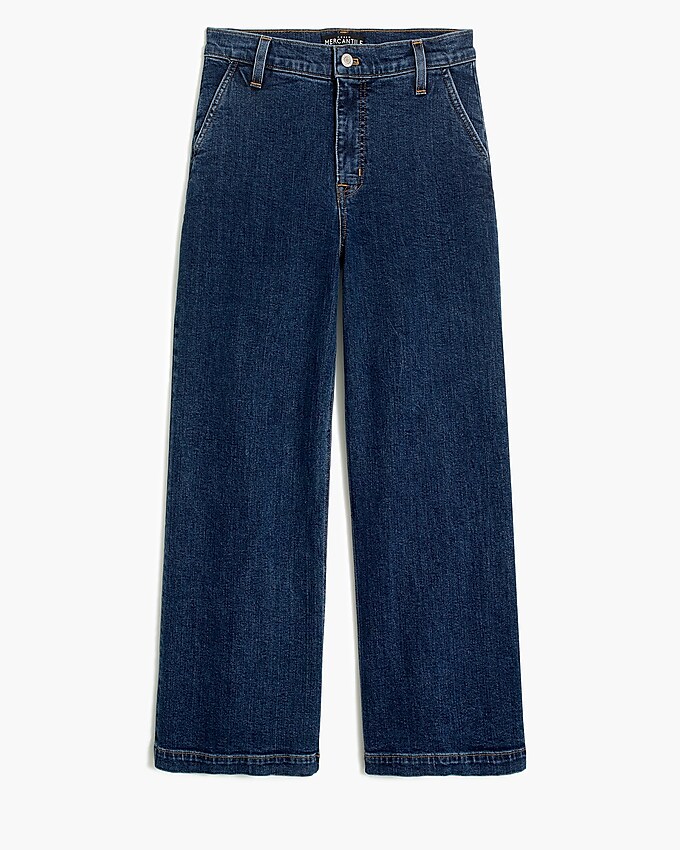 factory: 10" highest-rise wide-leg jean in medium dark wash for women, right side, view zoomed