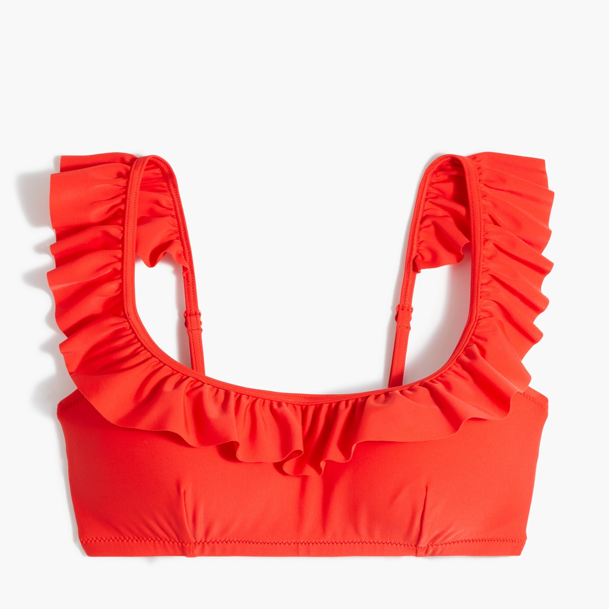 Ruffle scoopneck bikini top
