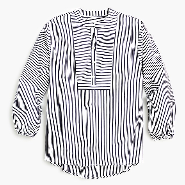 thomas mason® for j.crew tunic in shirting stripes : women blouse, right side, view zoomed