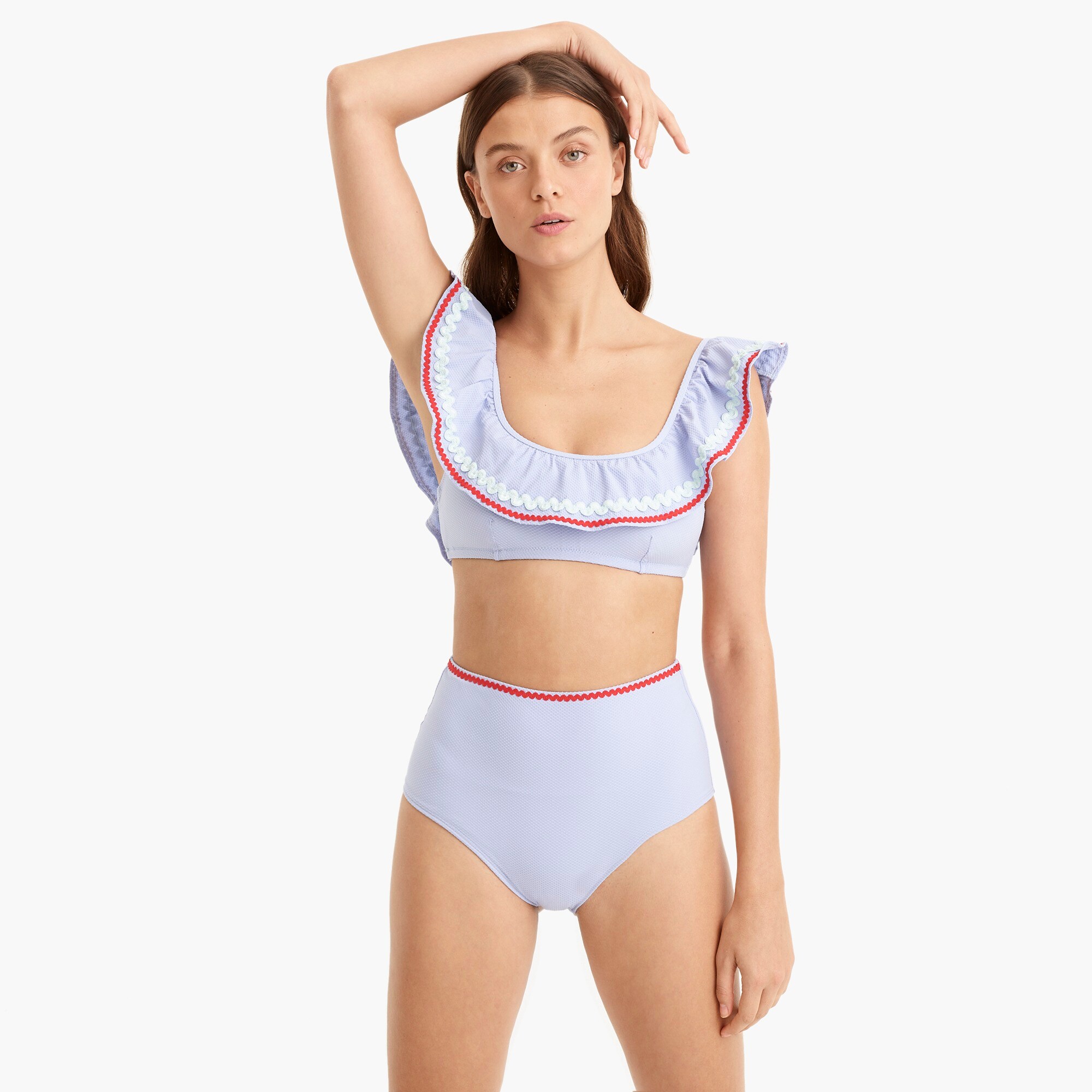 j crew ruffle bikini top