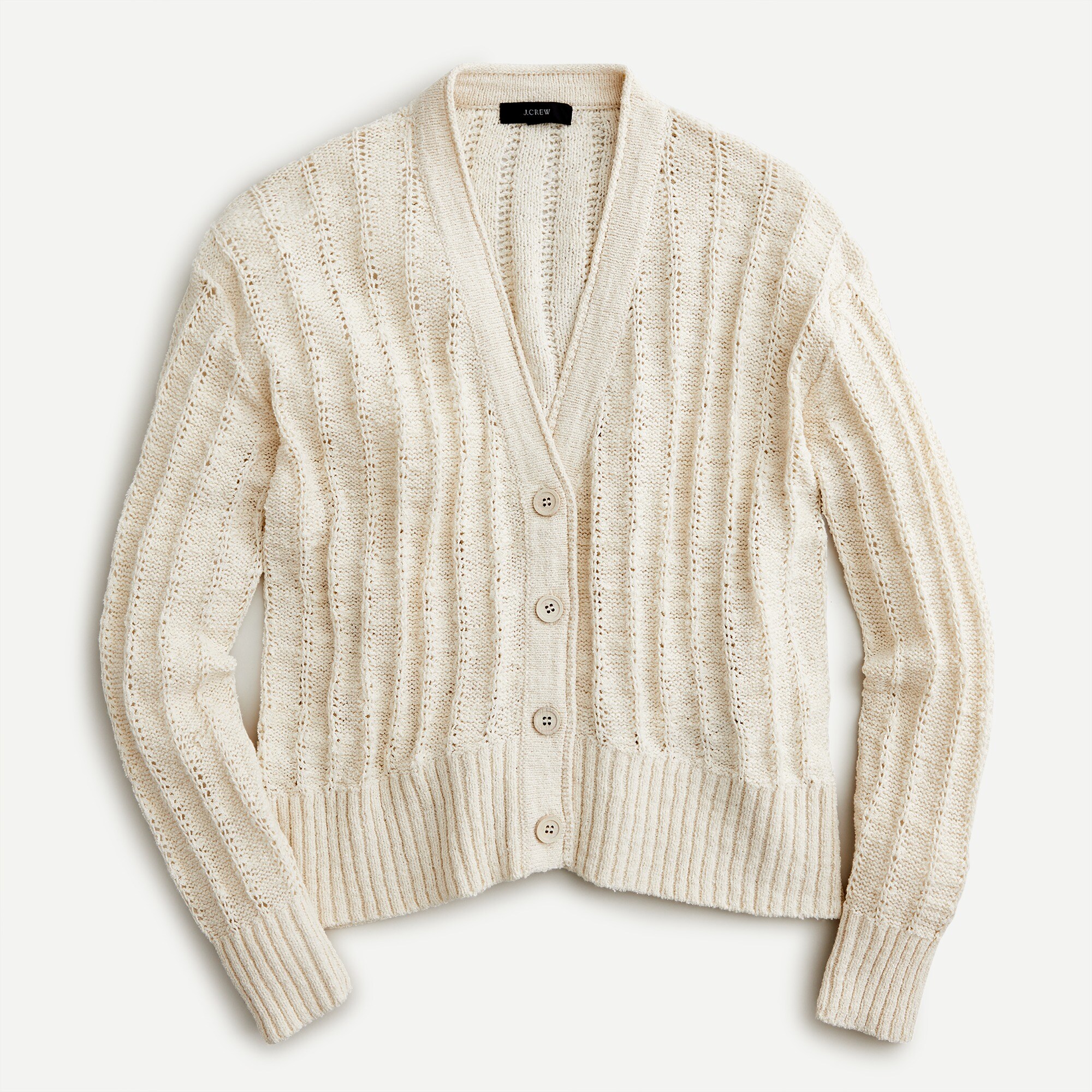 J.Crew Point Sur Textured V neck Cardigan Sweater For Women