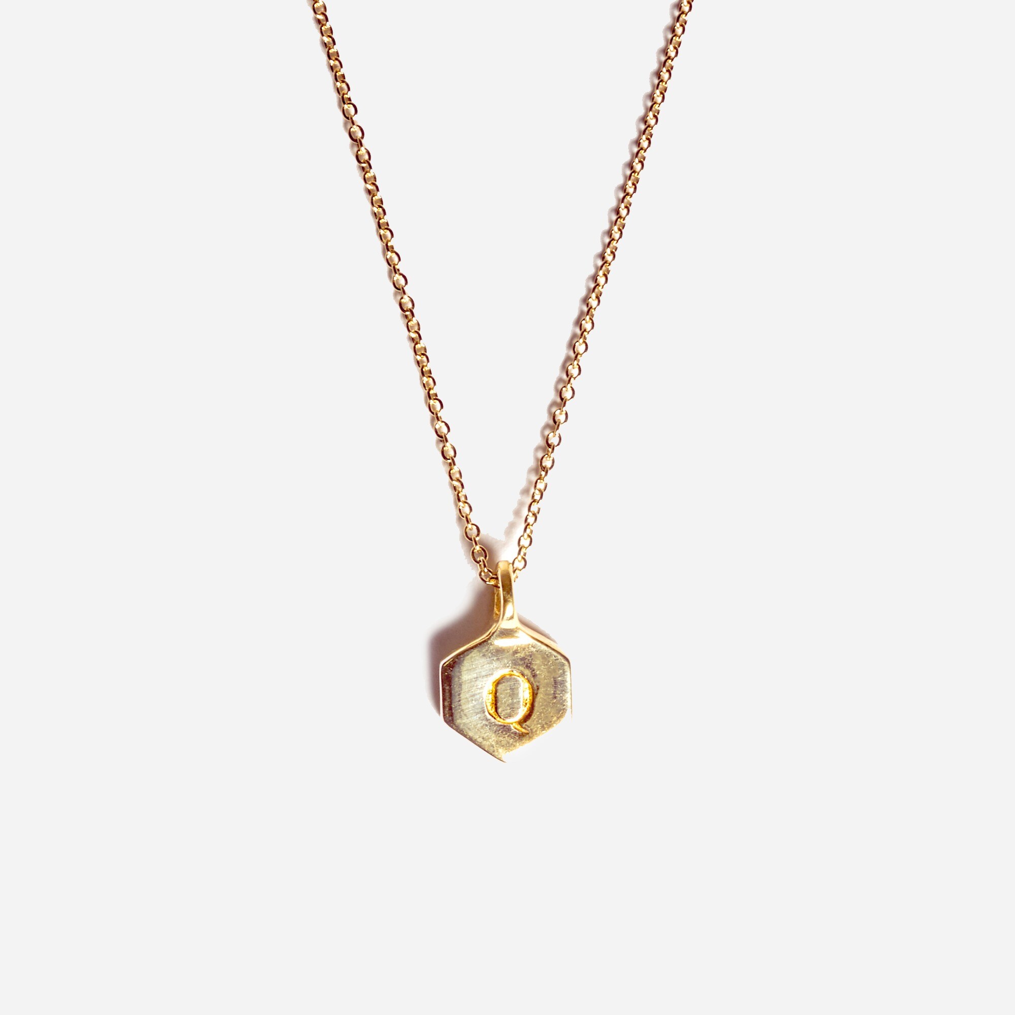 odette new york&reg; hex monogram necklace