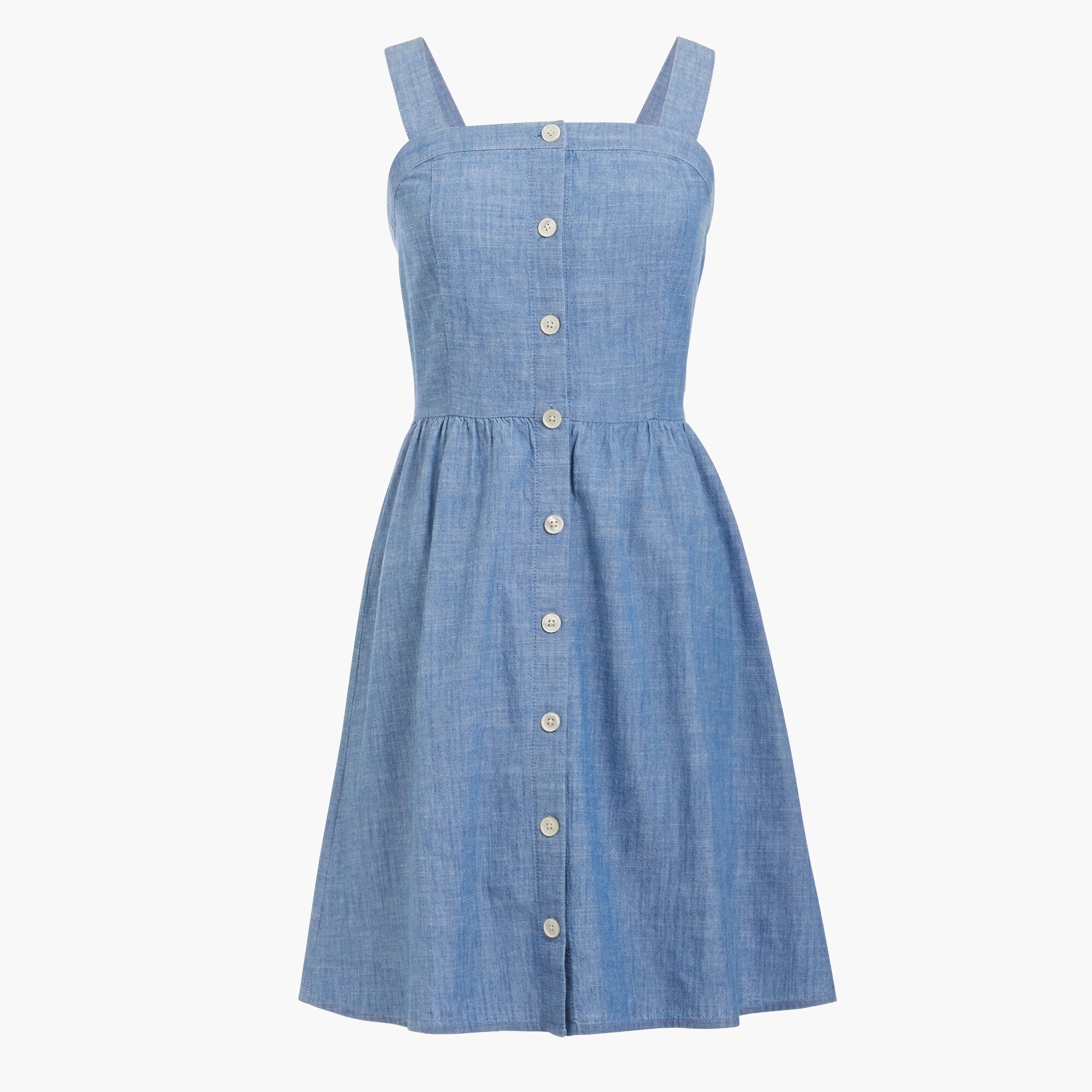 Chambray button-front dress