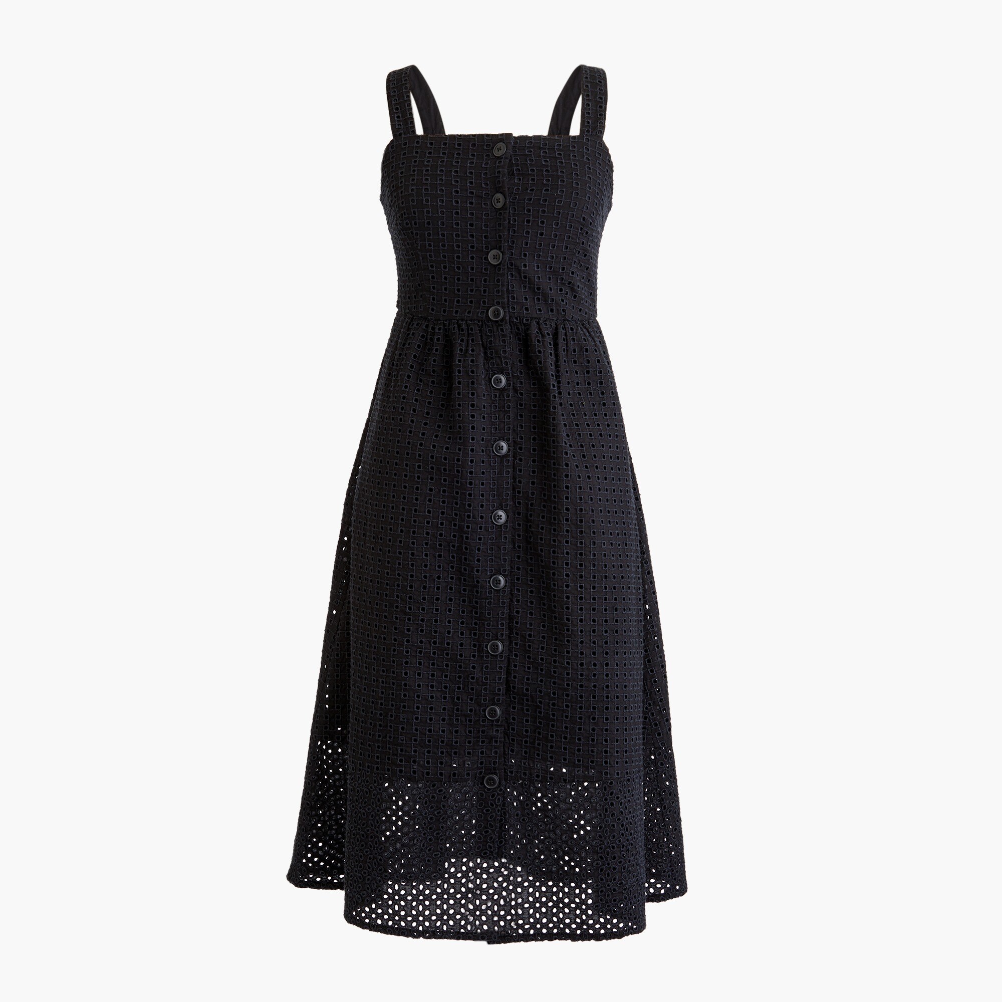 J.Crew Classic Button front Midi Sundress In Contrast Embroidered Eyelet For Women