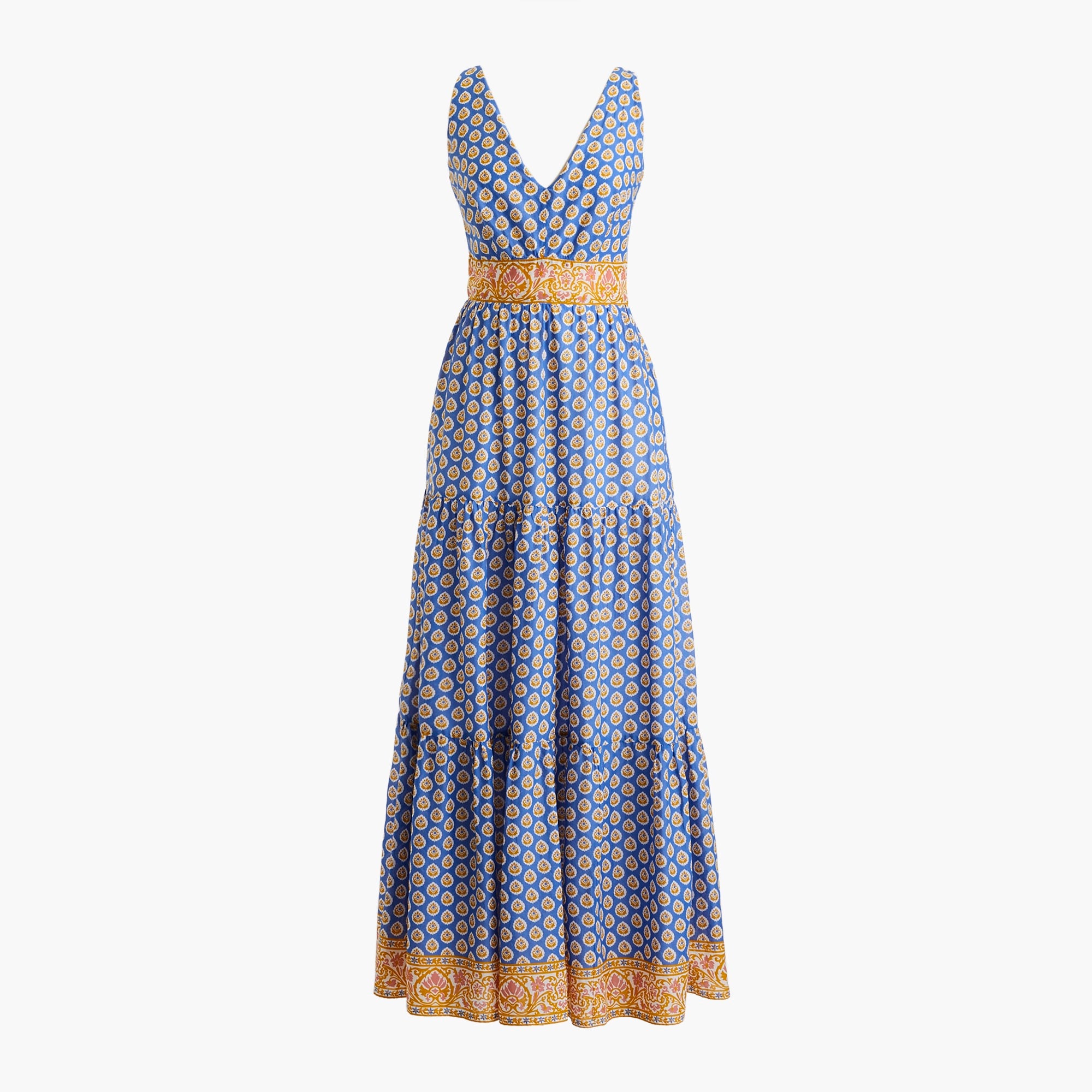 J.Crew Tiered Maxi Dress In Royal Block Print For Women