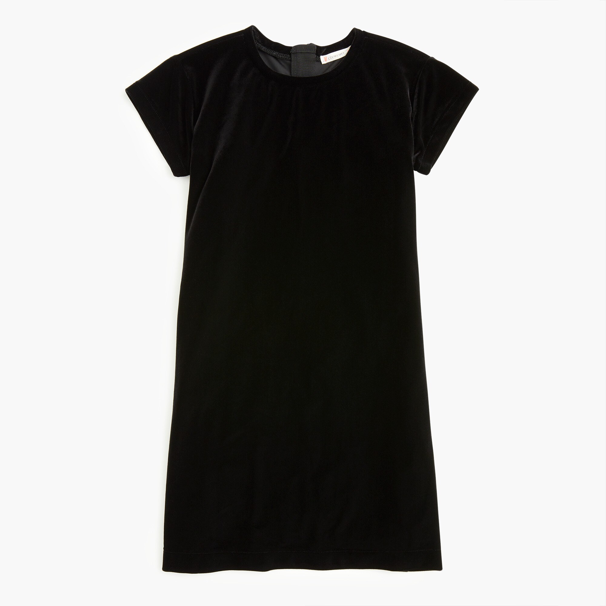 Girls' cap-sleeve stretch velvet dress
