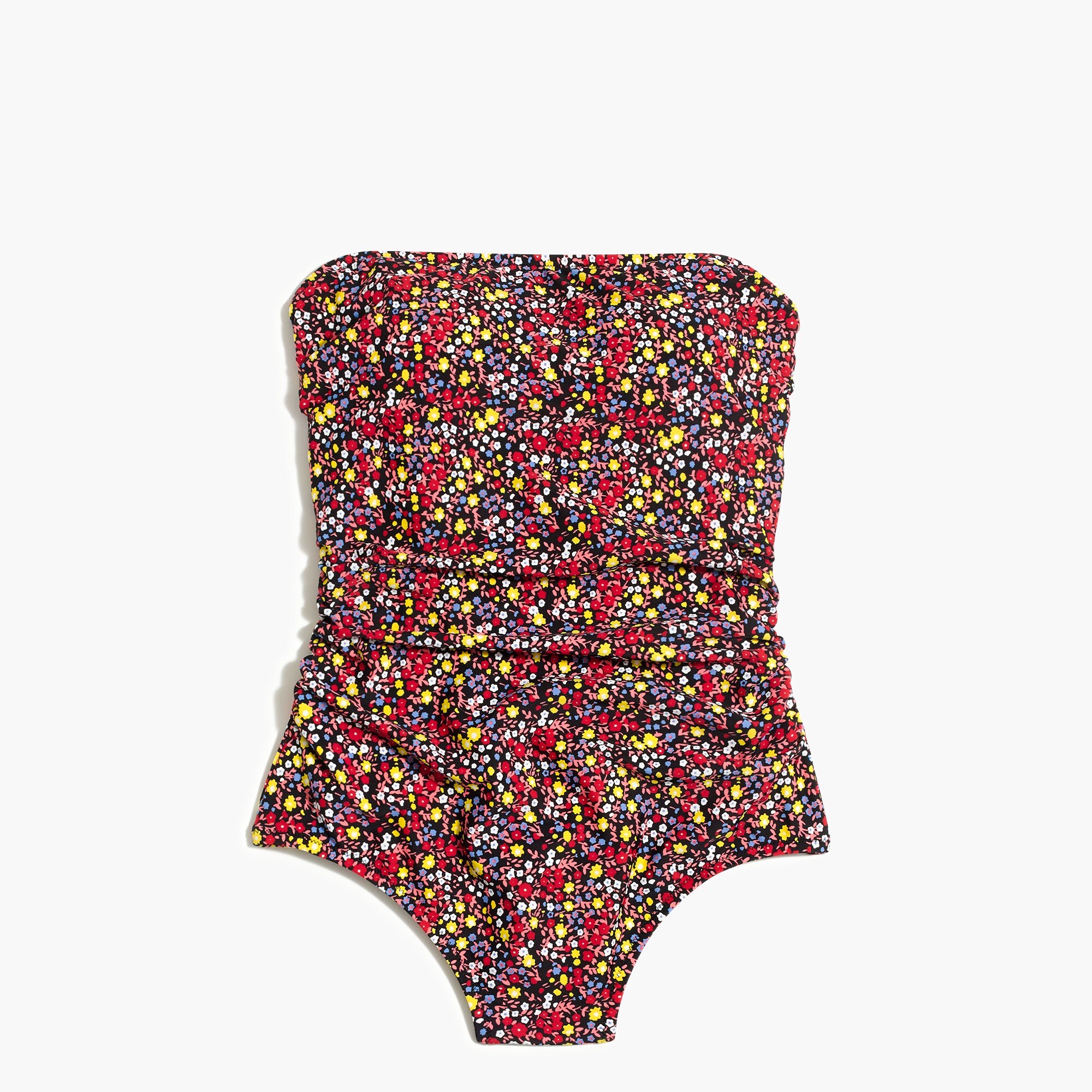 Printed strapless one-piece swimsuit