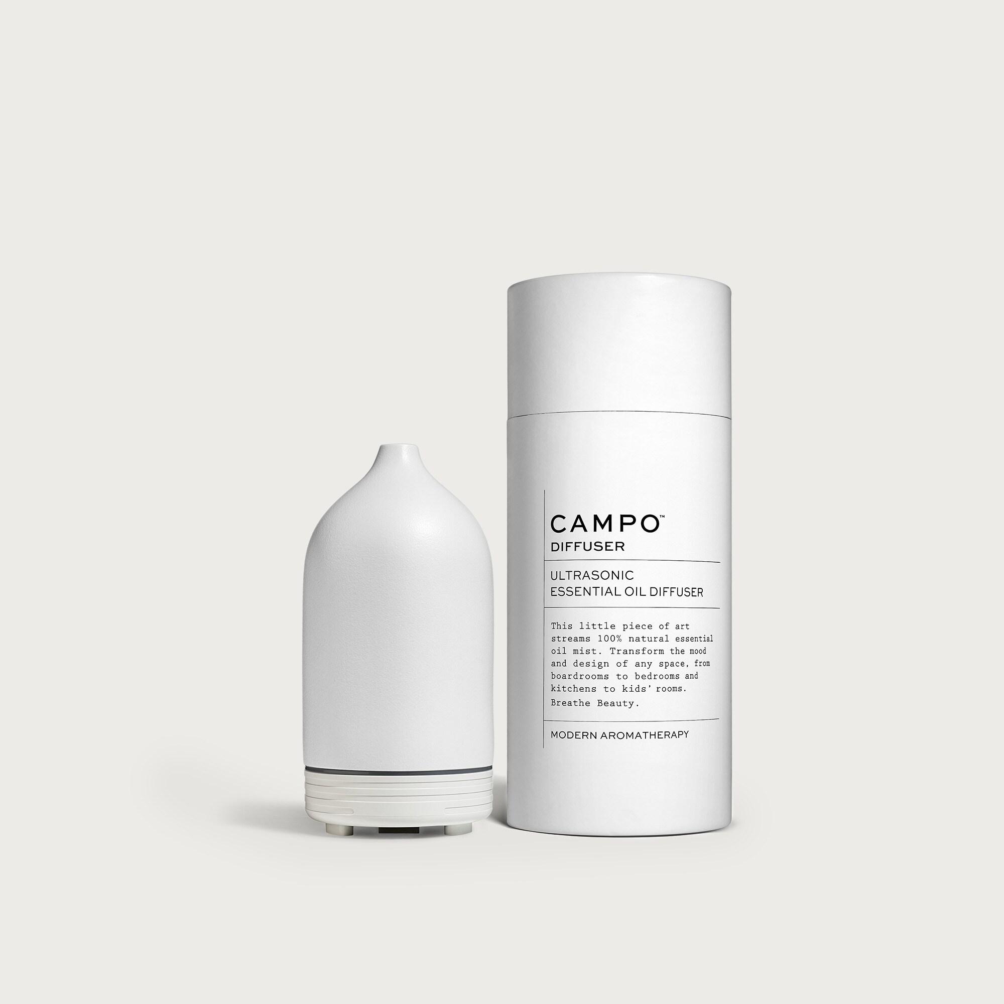 homes CAMPO® white ceramic ultrasonic essential oil diffuser