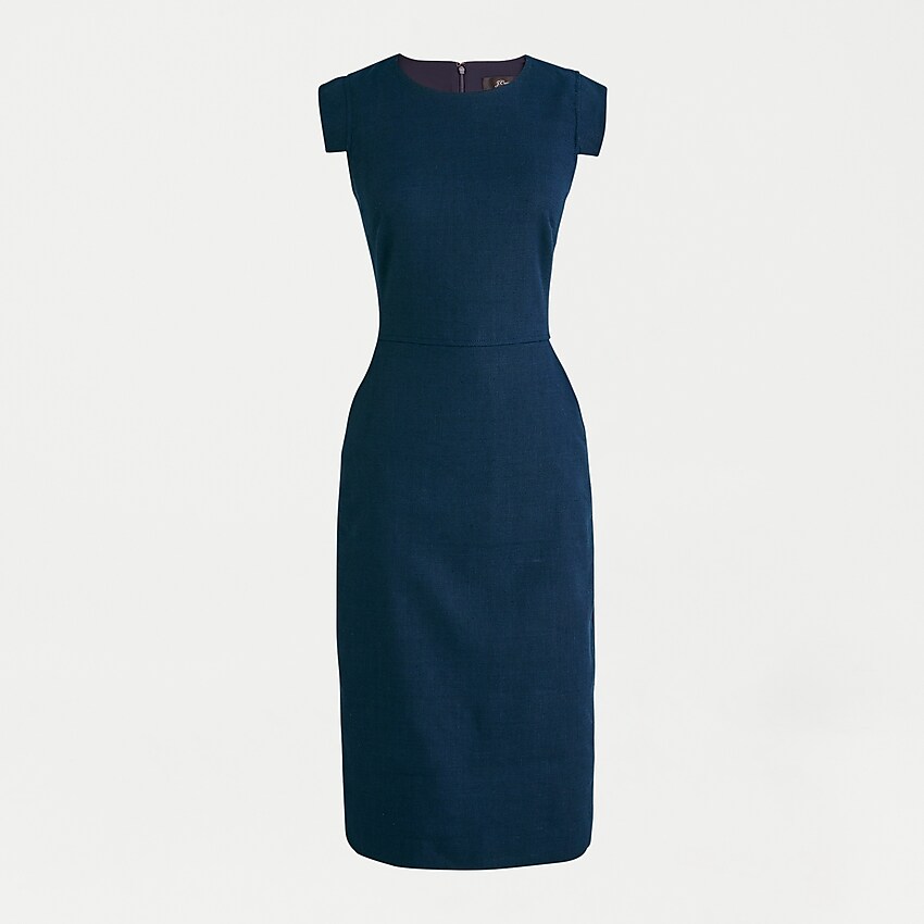 j.crew: resume dress in stretch linen for women, right side, view zoomed