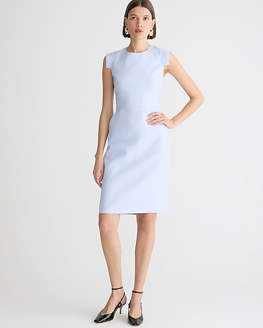  Petite resume dress in stretch linen blend
