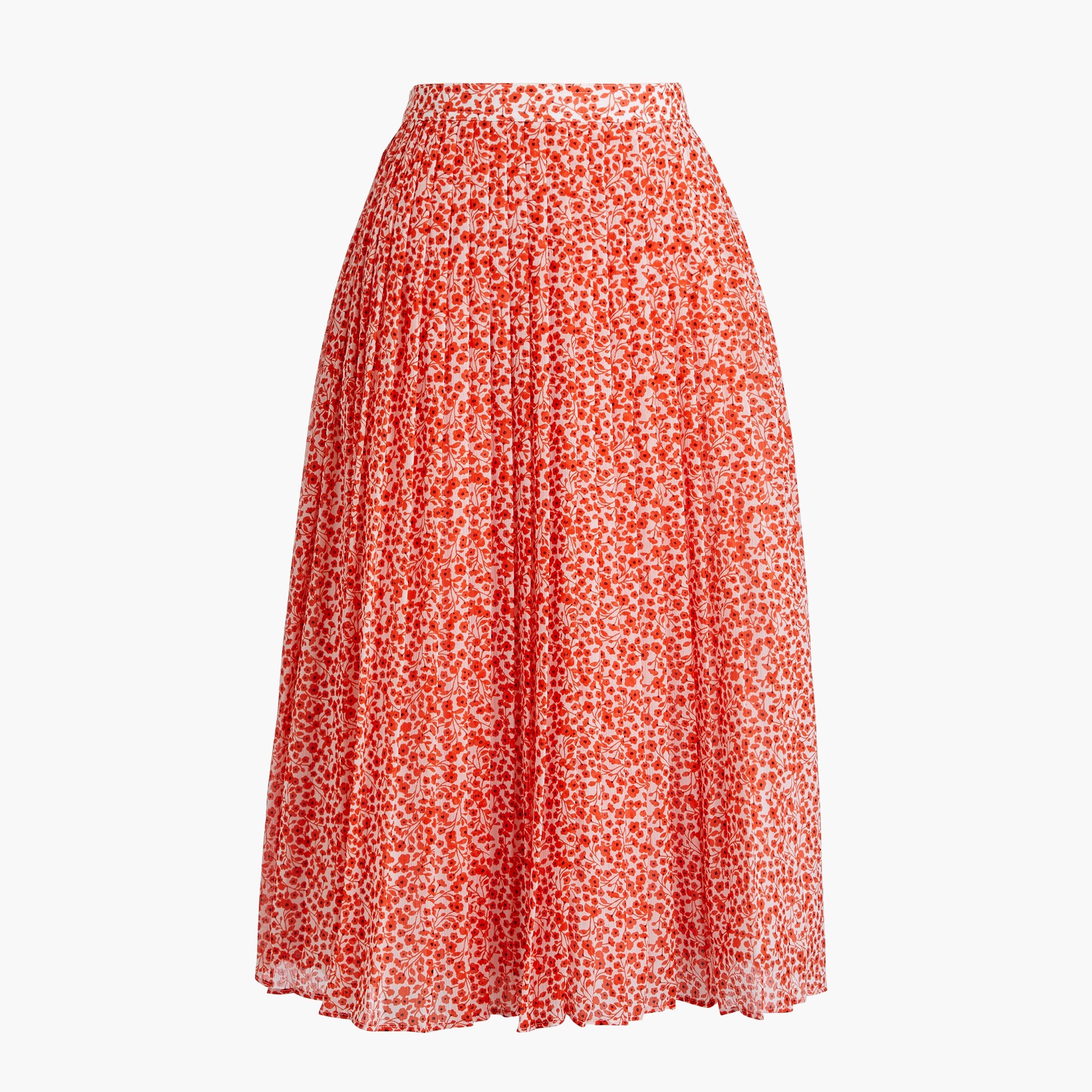 lightweight pleated midi skirt for women