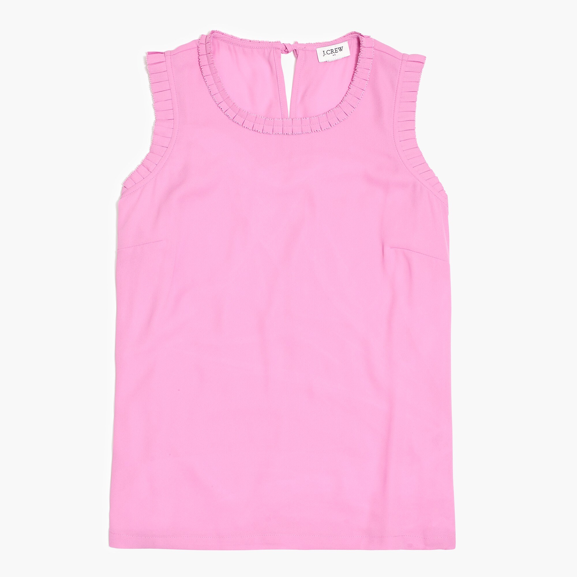 Sleeveless top with pleated trim