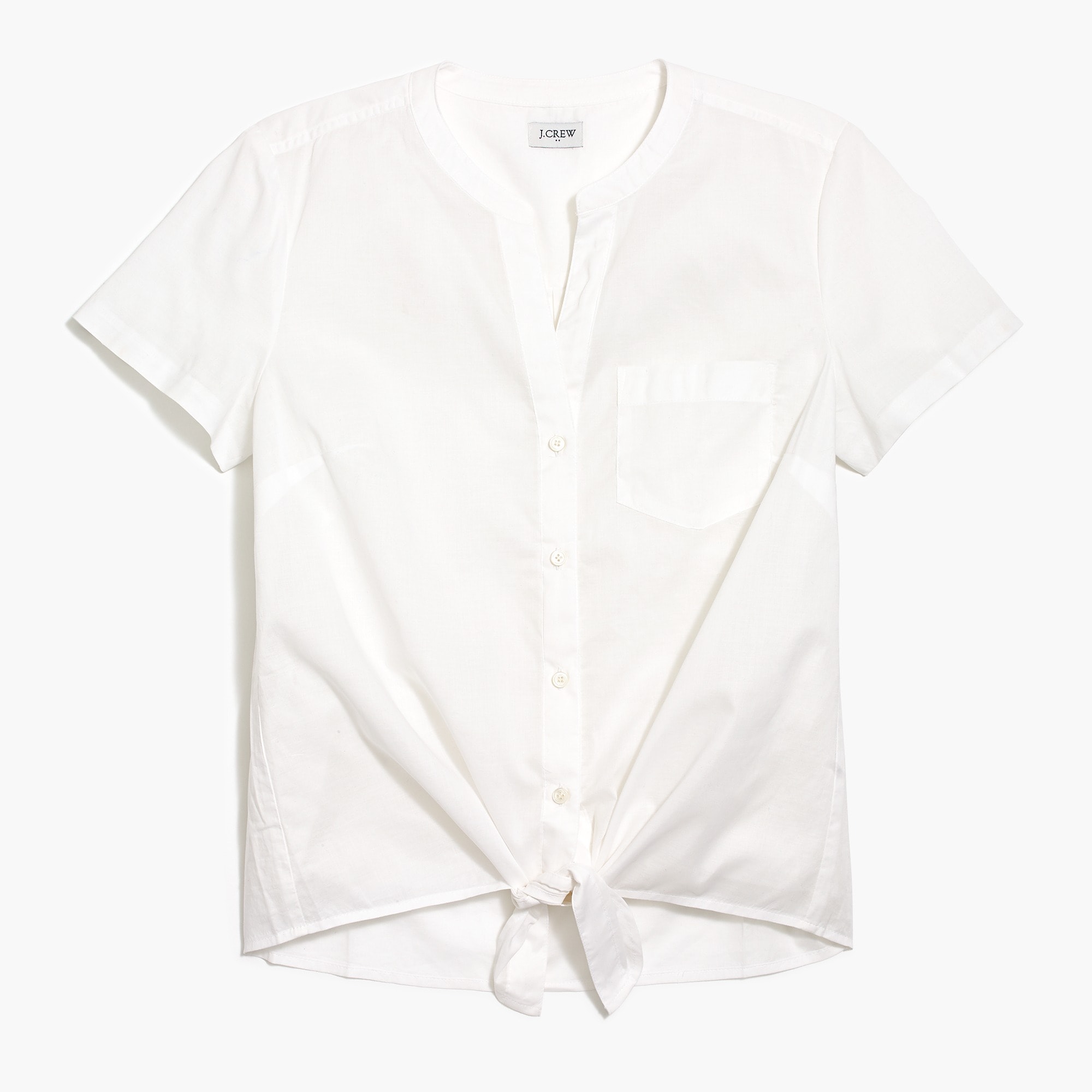 Tie-front button-up shirt