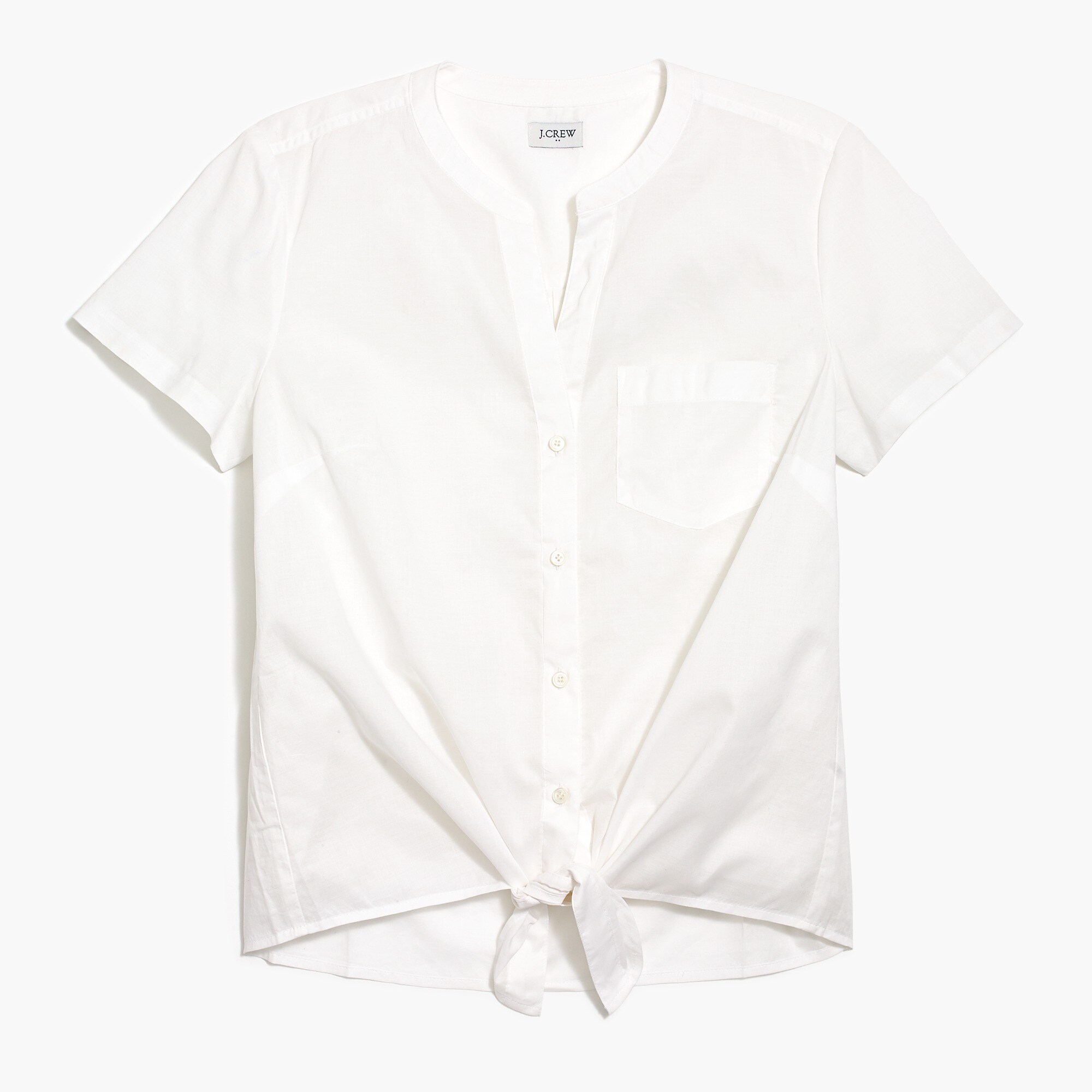 tie-front button-up shirt for women