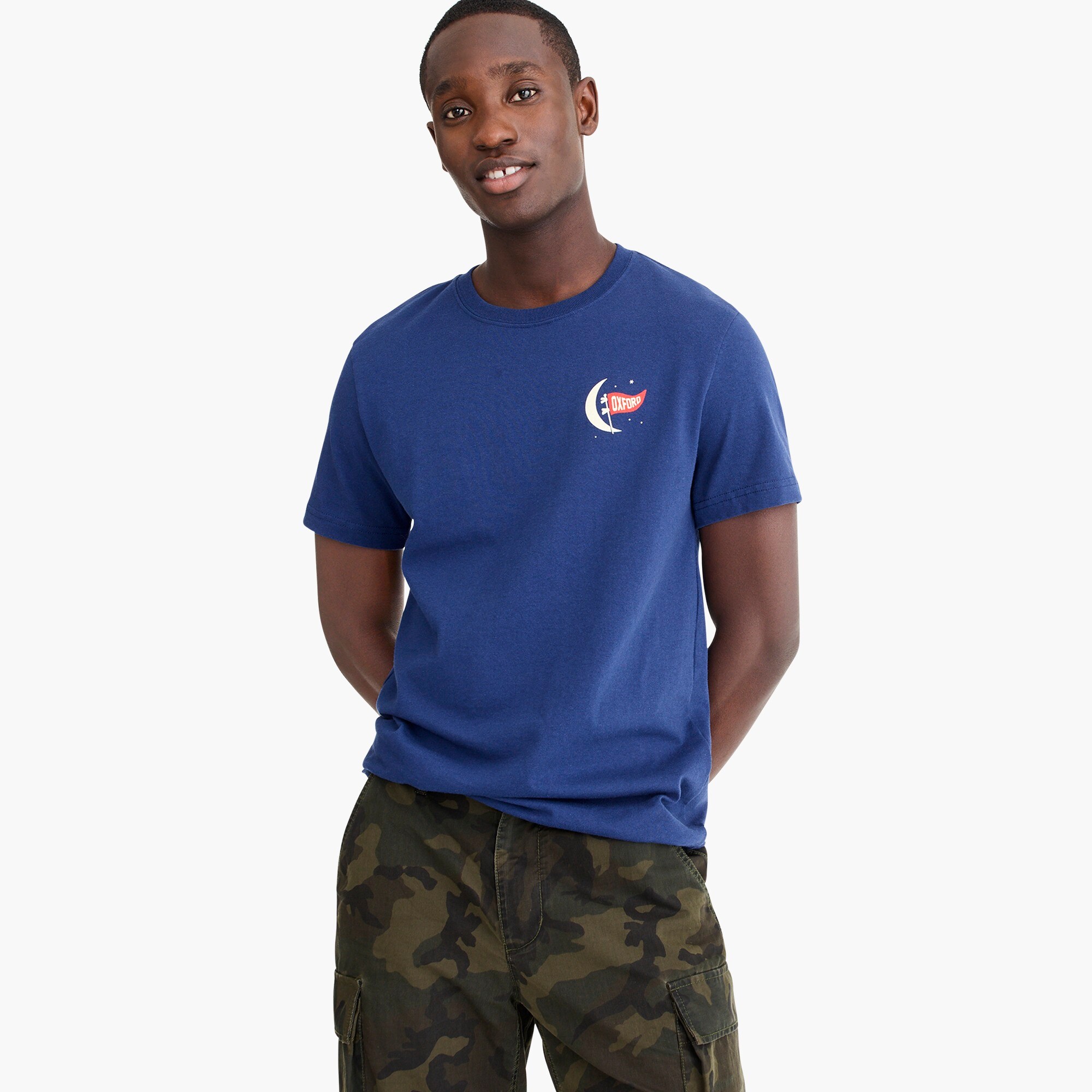 mens J.Crew X Oxford Pennant nighttime graphic T-shirt