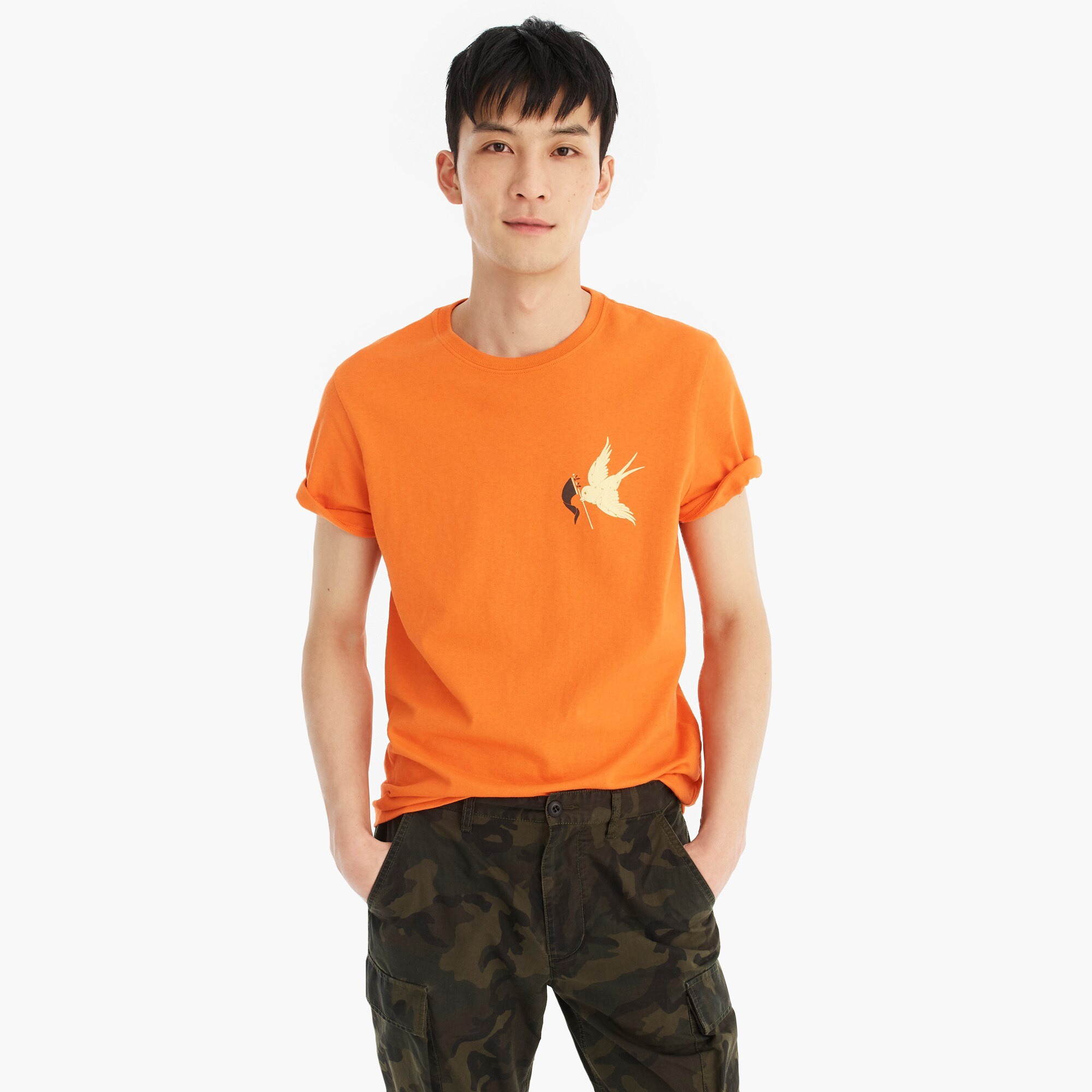 mens J.Crew X Oxford Pennant swallow and pennant graphic T-shirt