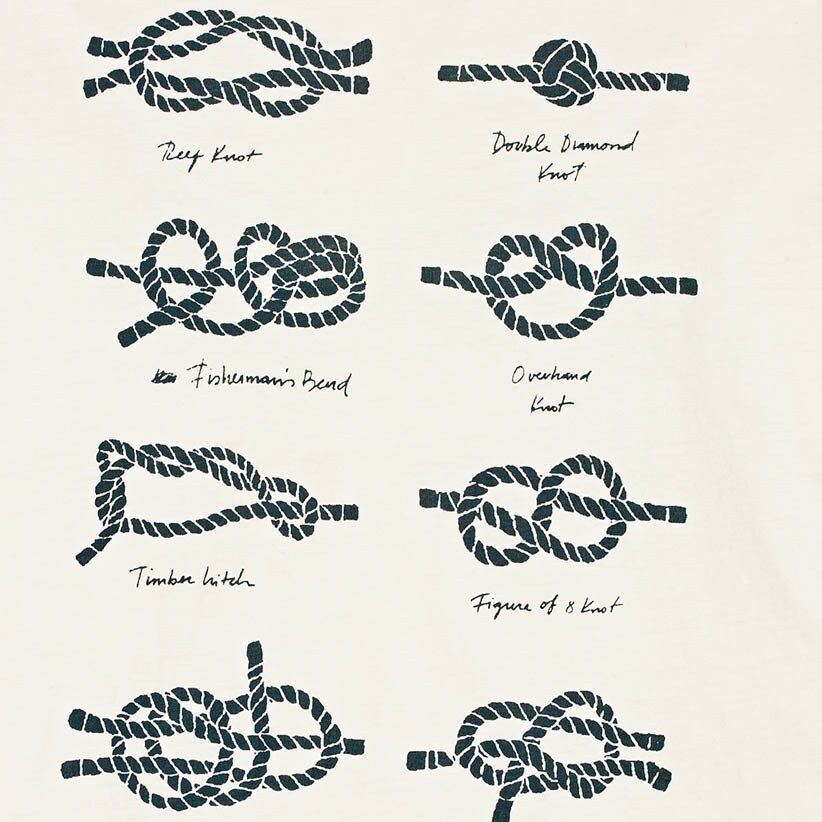 Nautical knots graphic tee KNOTS AND NAMES SALT M factory: nautical knots graphic tee for men