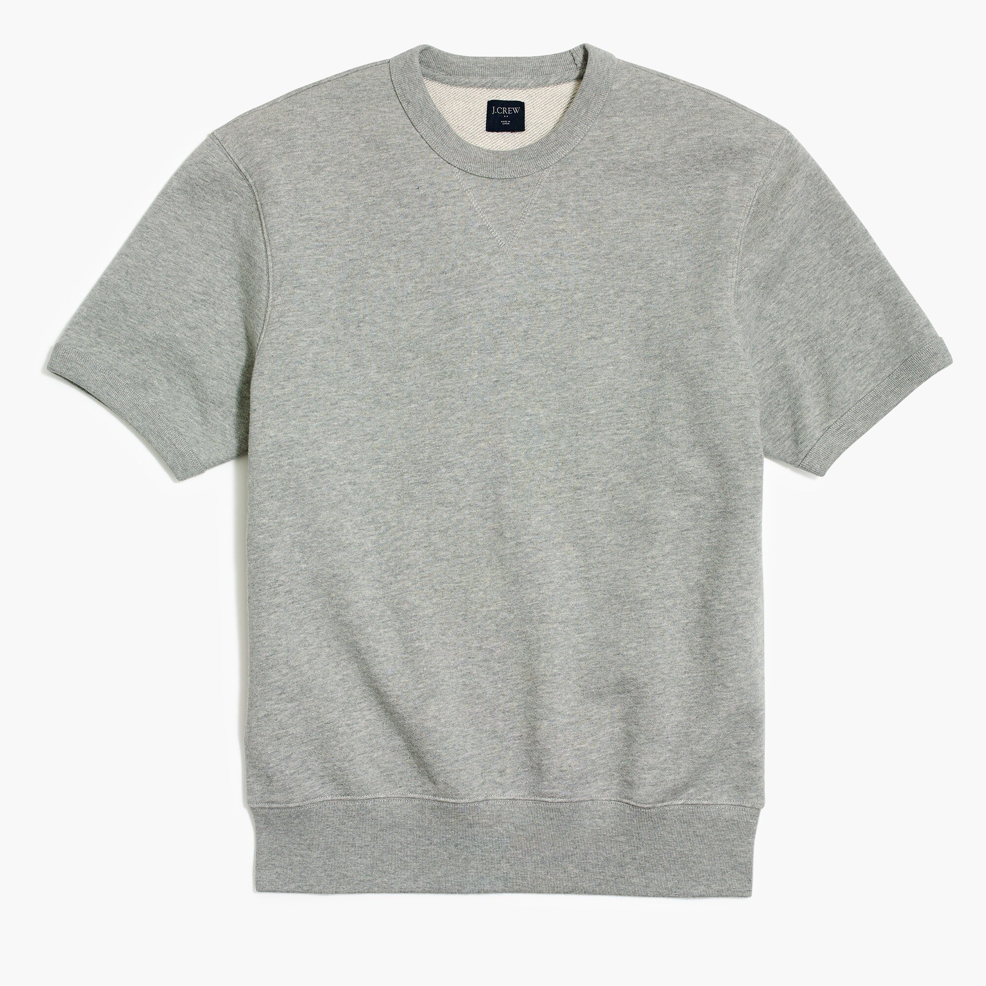 Short-sleeve terry crewneck sweatshirt