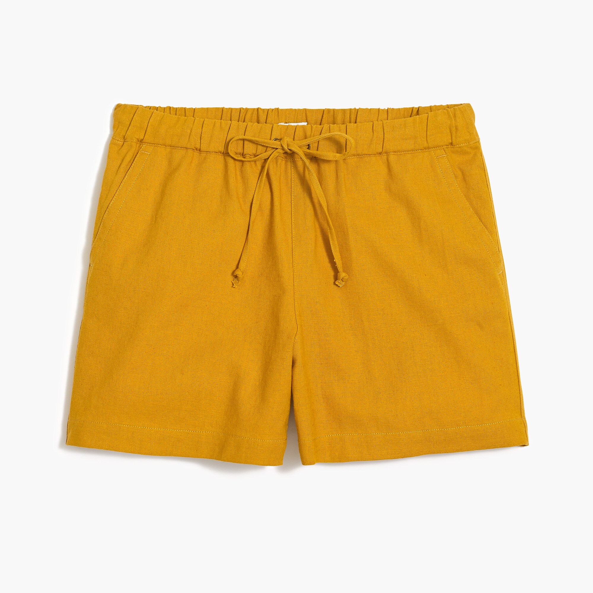 5" linen-cotton drawstring short for women