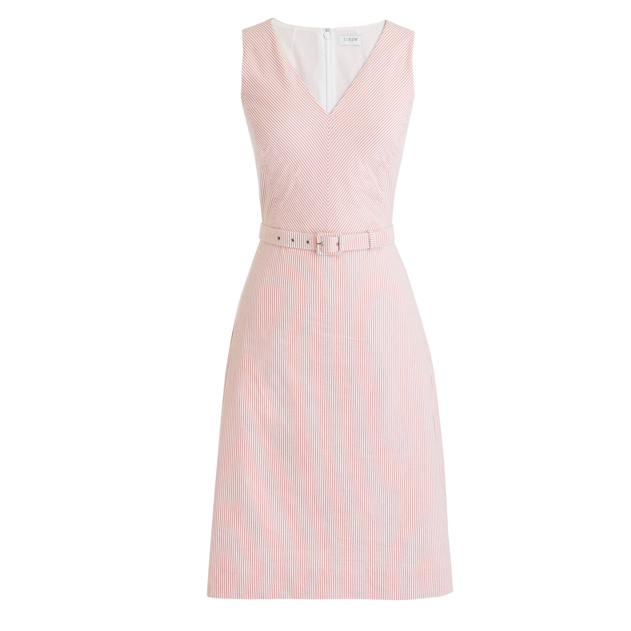 belted seersucker dress for women