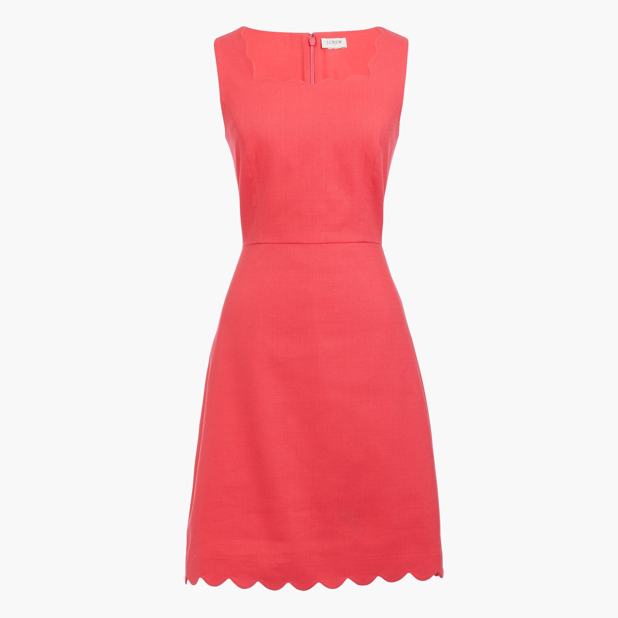 basketweave scallop-edge dress for women