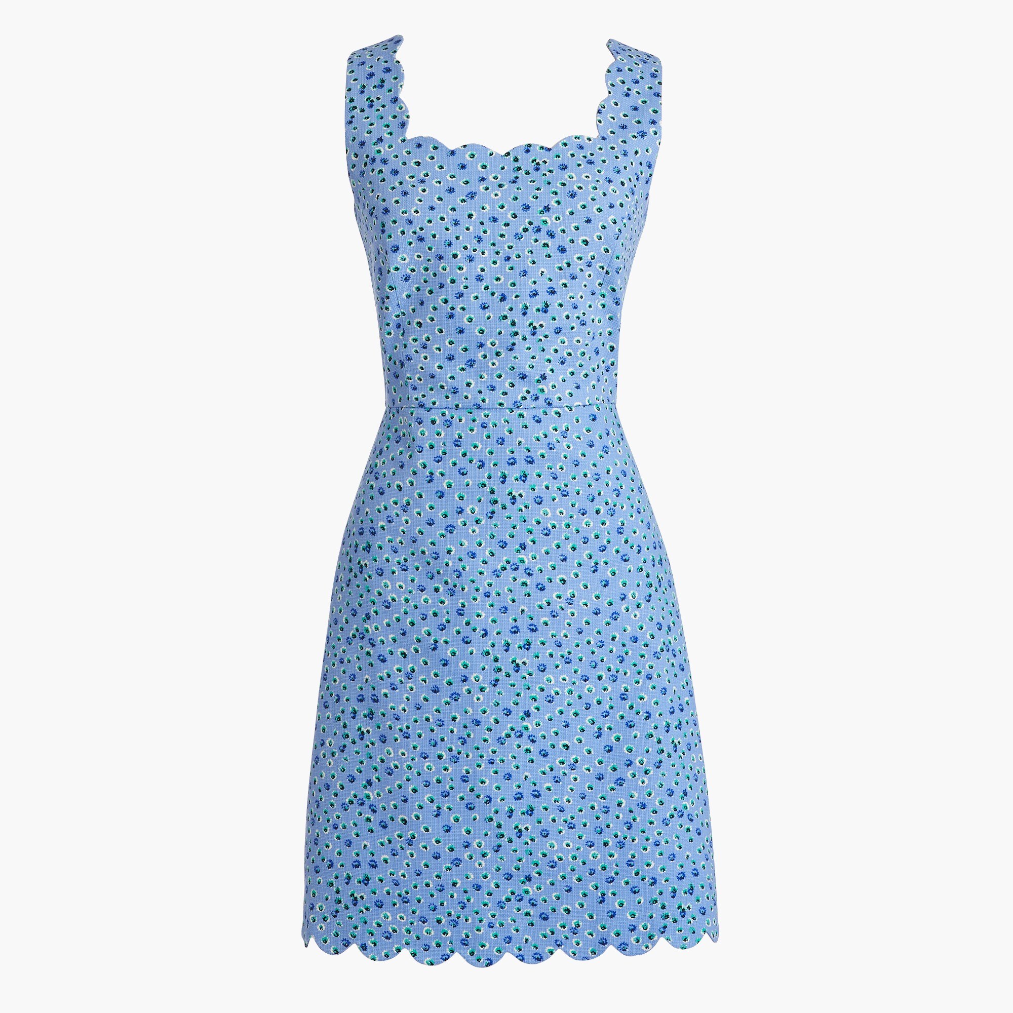 basketweave scallop-edge dress for women