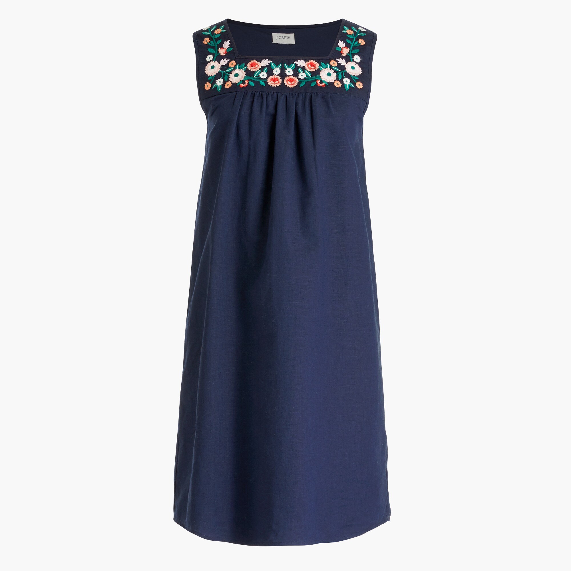 embroidered square neck dress for women