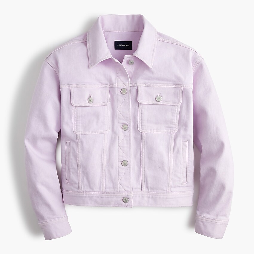 j.crew: garment-dyed denim jacket for women, right side, view zoomed