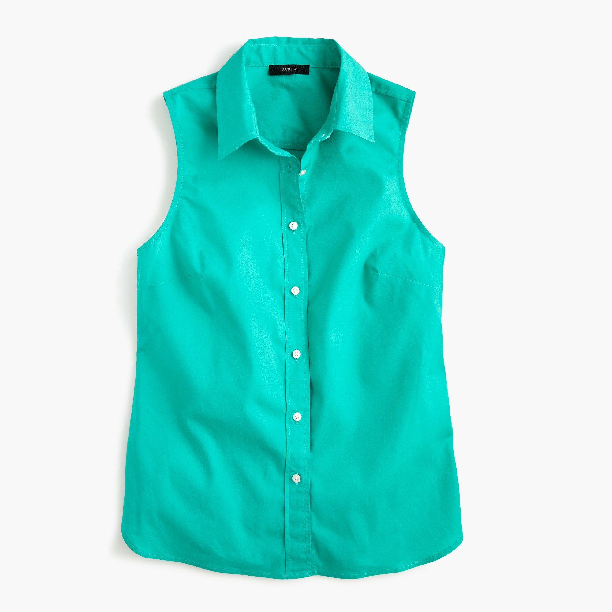Slim sleeveless perfect shirt in stretch cotton