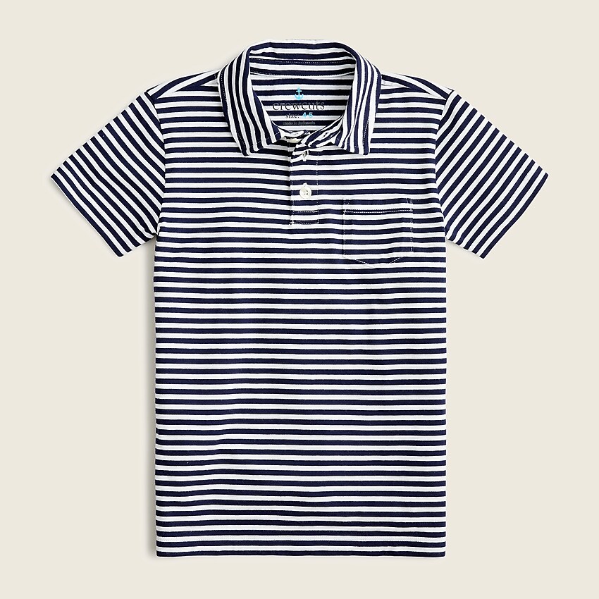 j.crew: boys' short-sleeve polo shirt in stripe for boys, right side, view zoomed