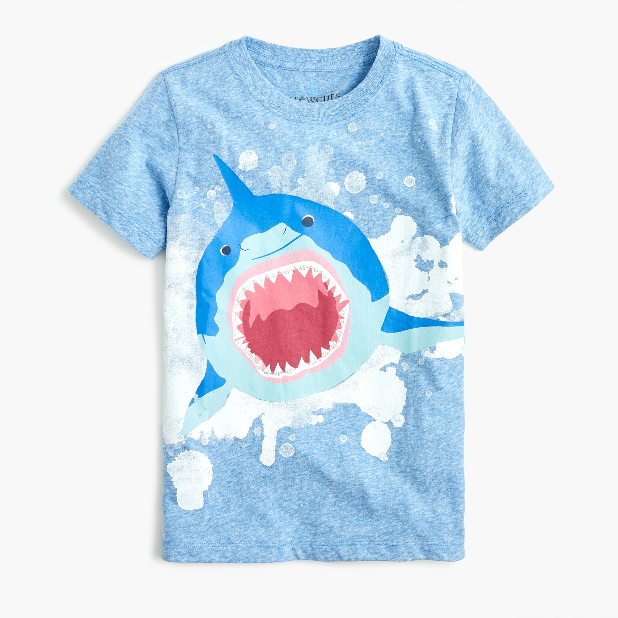 Kids' shark T-shirt with foil braces
