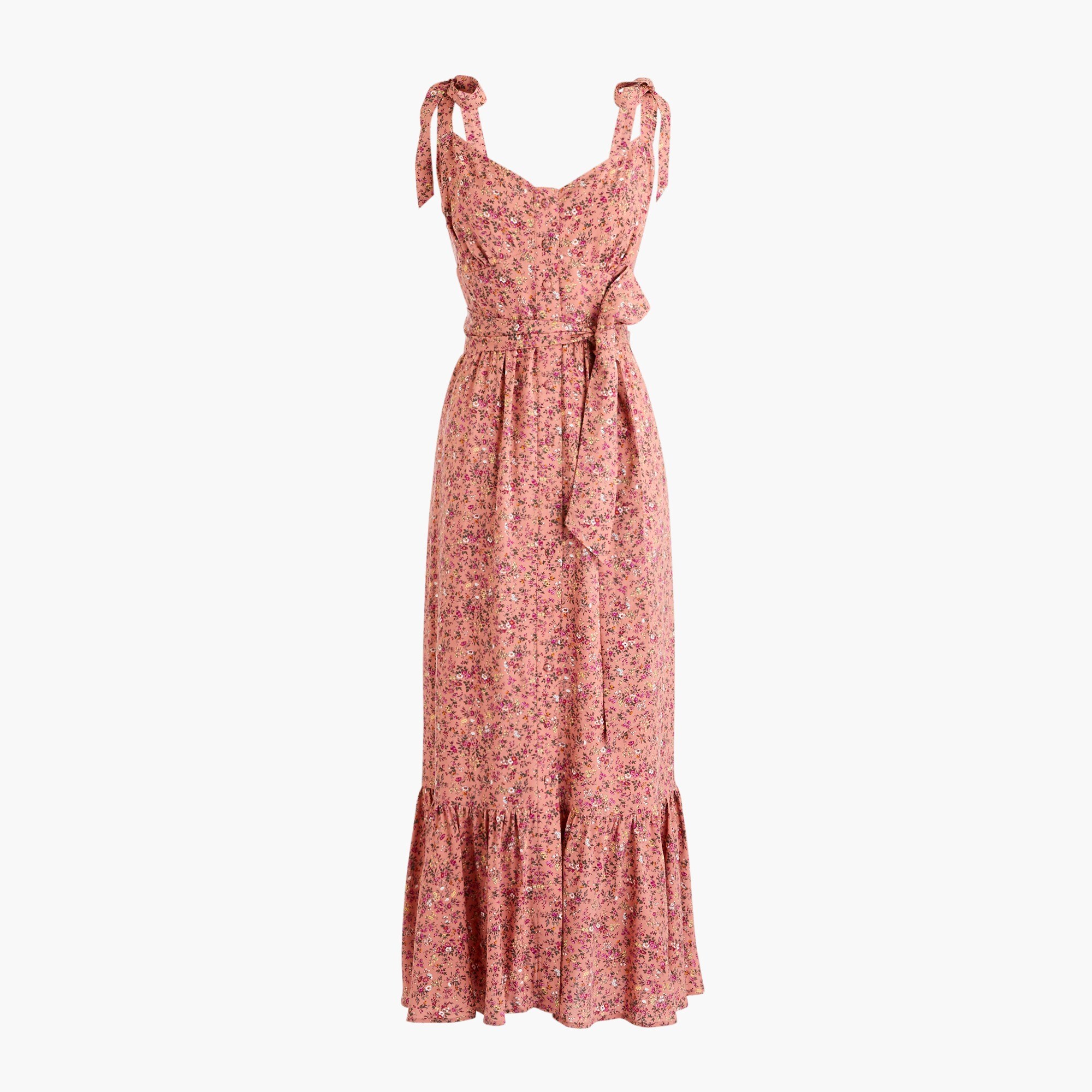 Button-front Midi Dress With Ruffle Hem In Soft Rayon For Women | J.Crew
