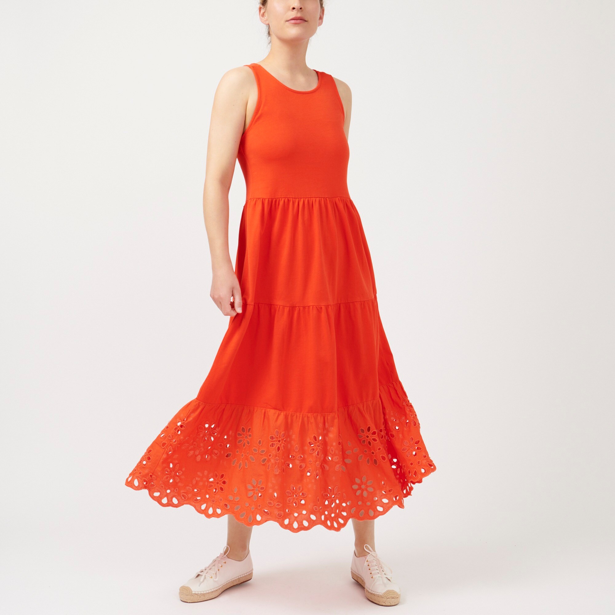 j crew orange eyelet dress