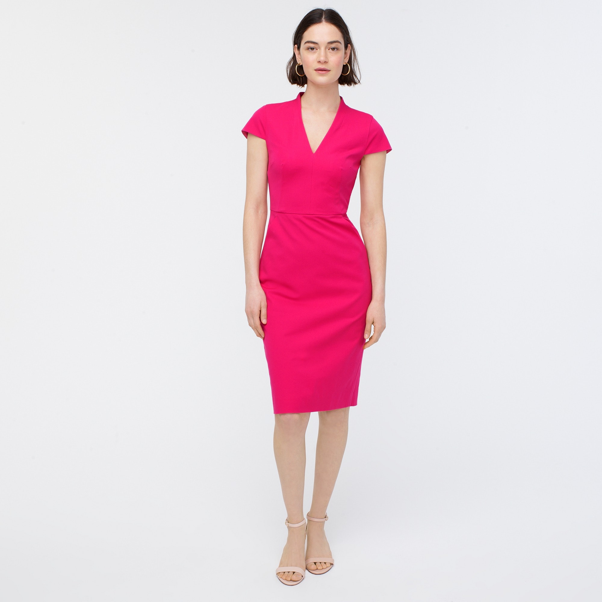 v neck sheath dress