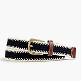 Elastic woven belt in stripe
