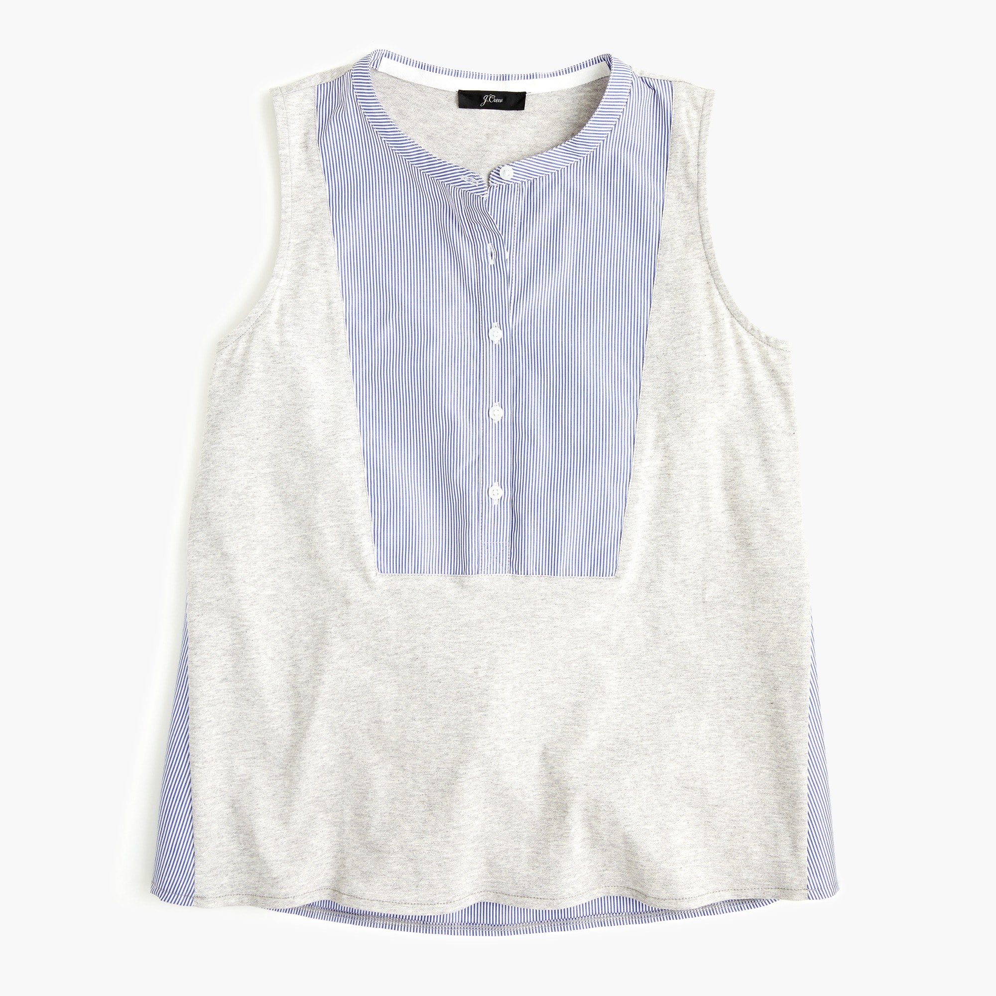 J.Crew Cotton Jersey Mixedmedia Henley Tank Top