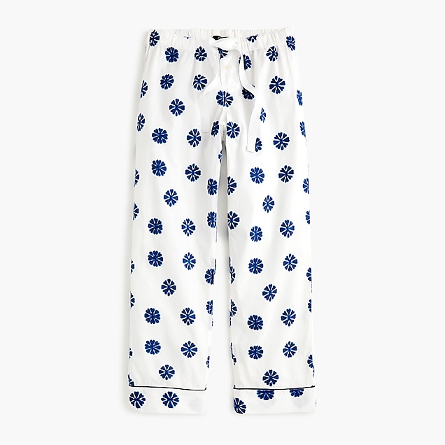 cropped lightweight cotton pajama pant : women pajama bottoms, right side, view zoomed