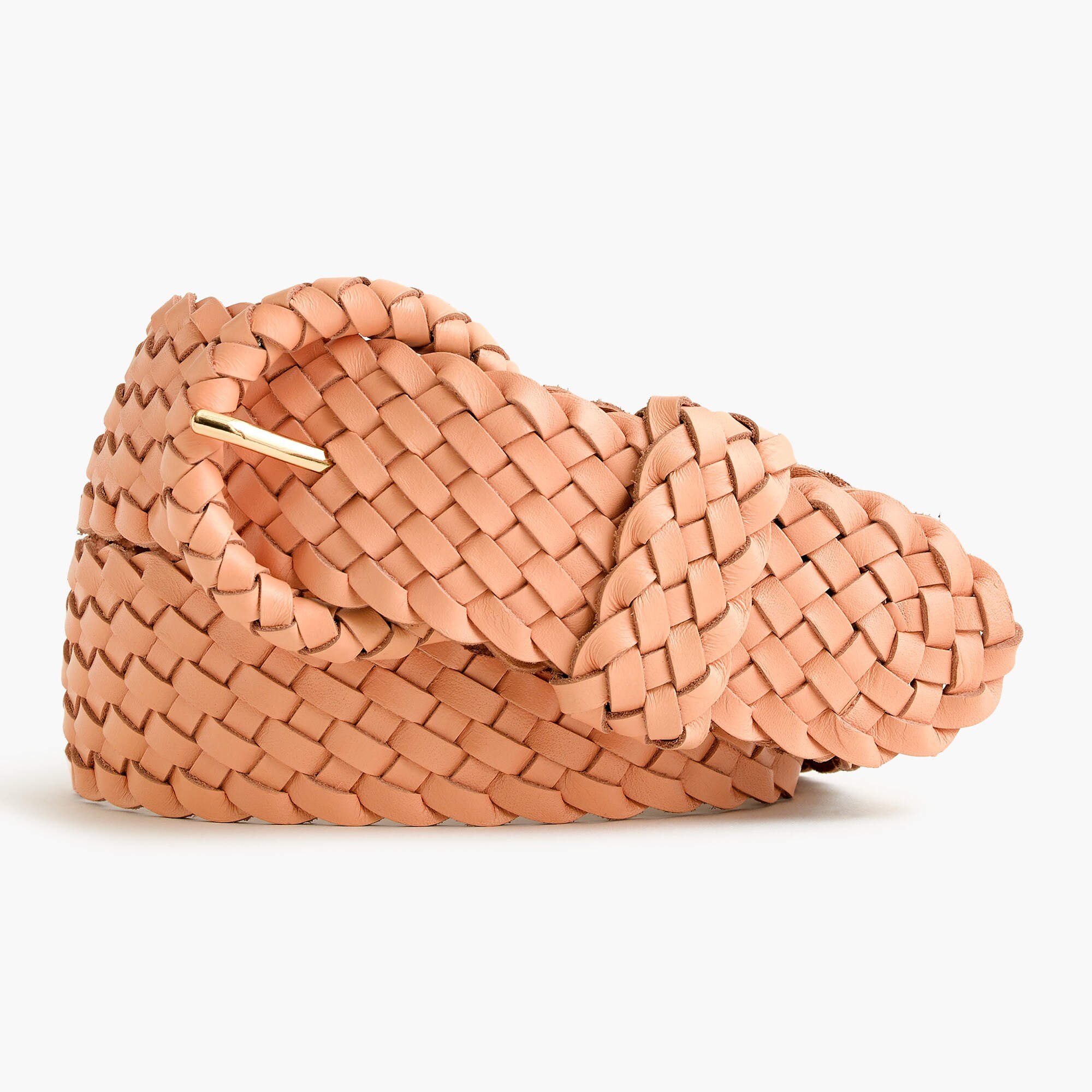 Wide braided leather belt